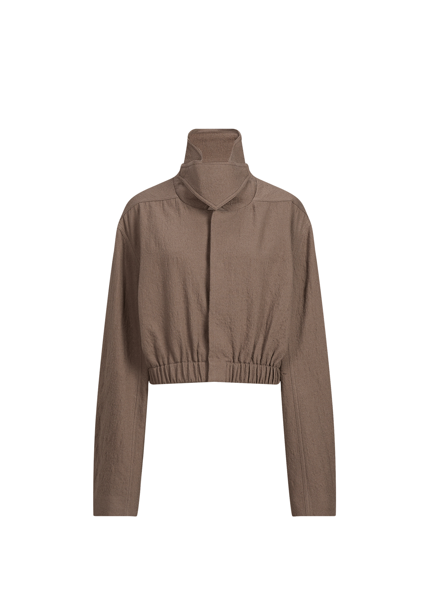 Kurze einfarbige Jacke aus Baumwollmischung RICK OWENS Braun