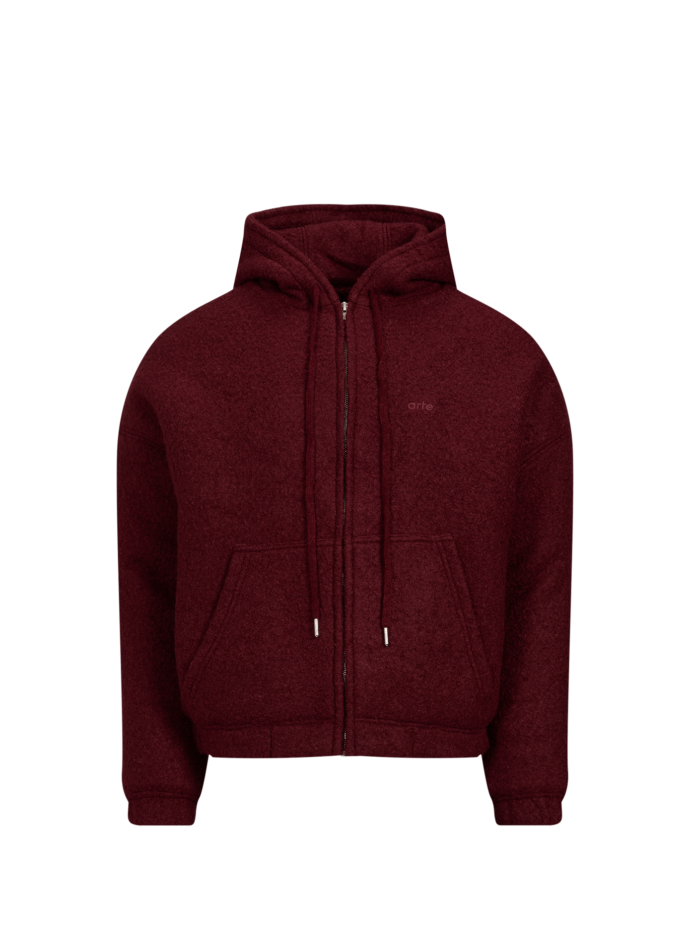Plain loose-fit hooded jacket ARTE ANTWERP Red
