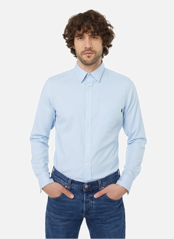 Chemise slim à mini imprimé en coton Bleu by DOCKERS DOCKERS Chemise slim à mini imprimé en coton Bleu