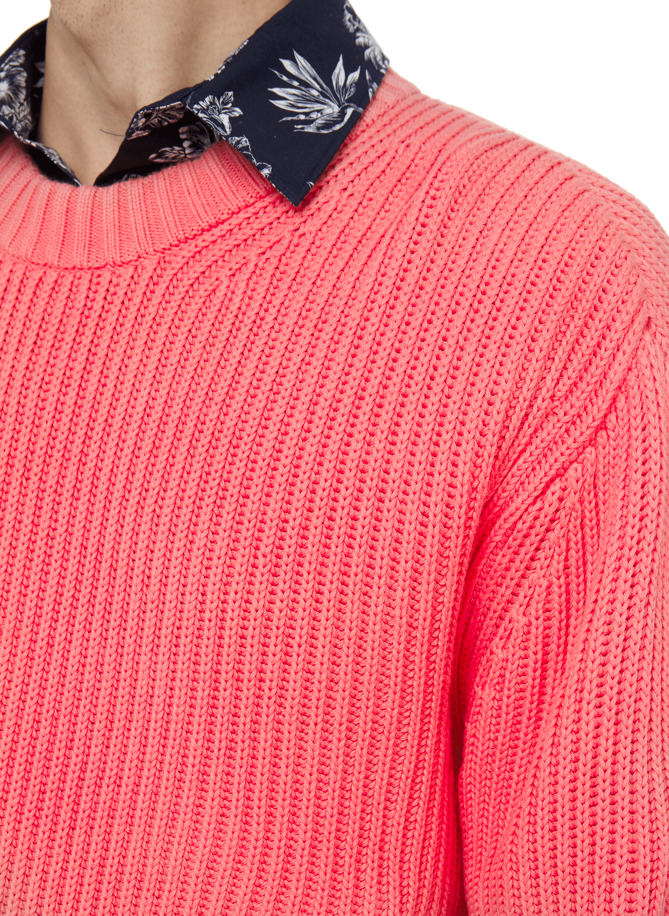 Pull en maille côtelé SAISON 1865 Rose