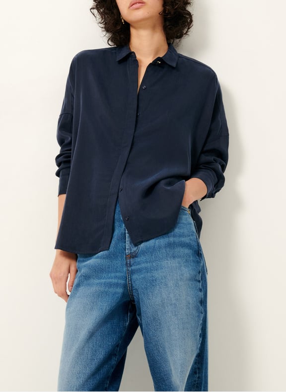 Chemise col classique satinée lady d Bleu by SESSUN SESSUN Chemise col classique satinée lady d Bleu