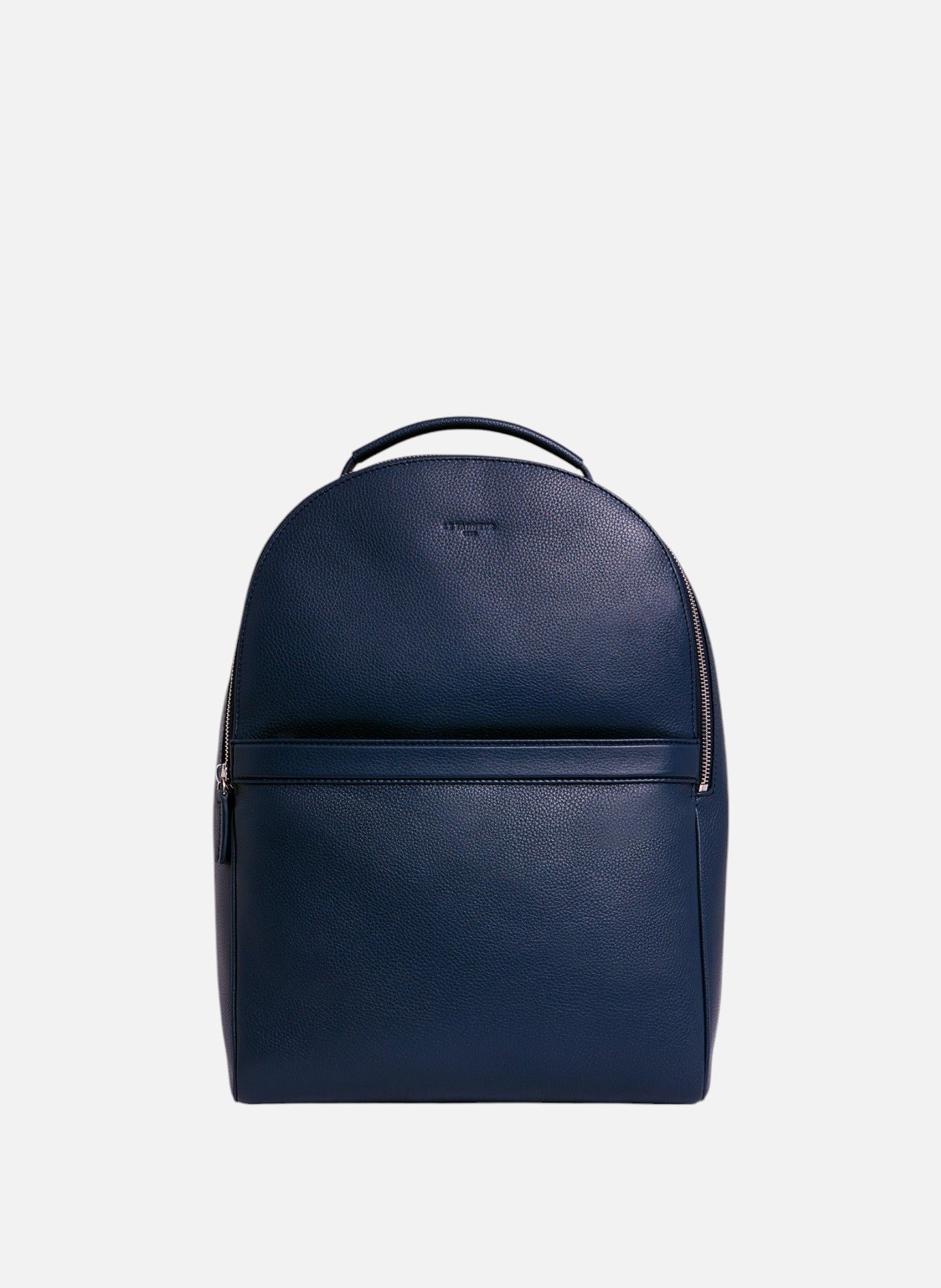 Sac à dos zippé charles en cuir grainé LE TANNEUR Bleu