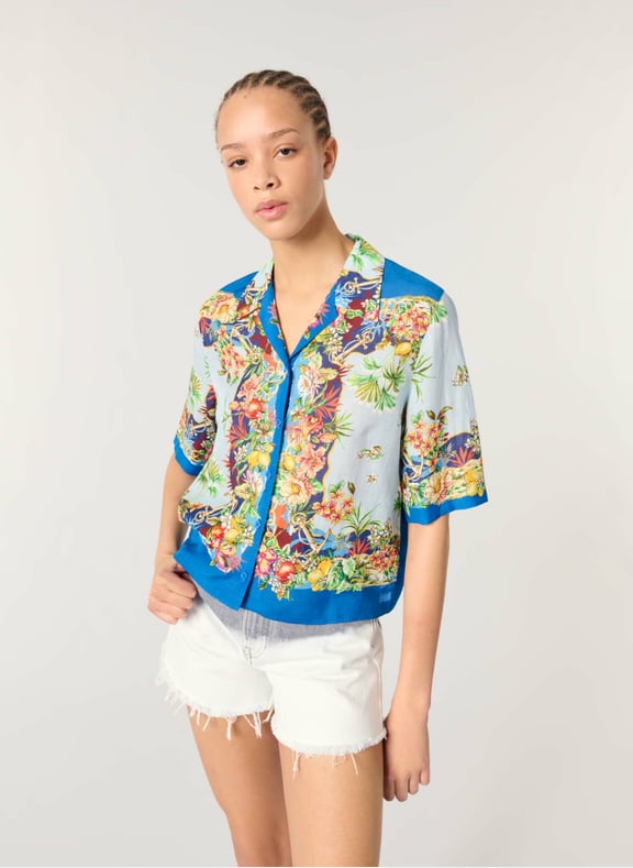 Chemise droite col cubain canzibi Multicolore by MAJE MAJE Chemise droite col cubain canzibi Multicolore