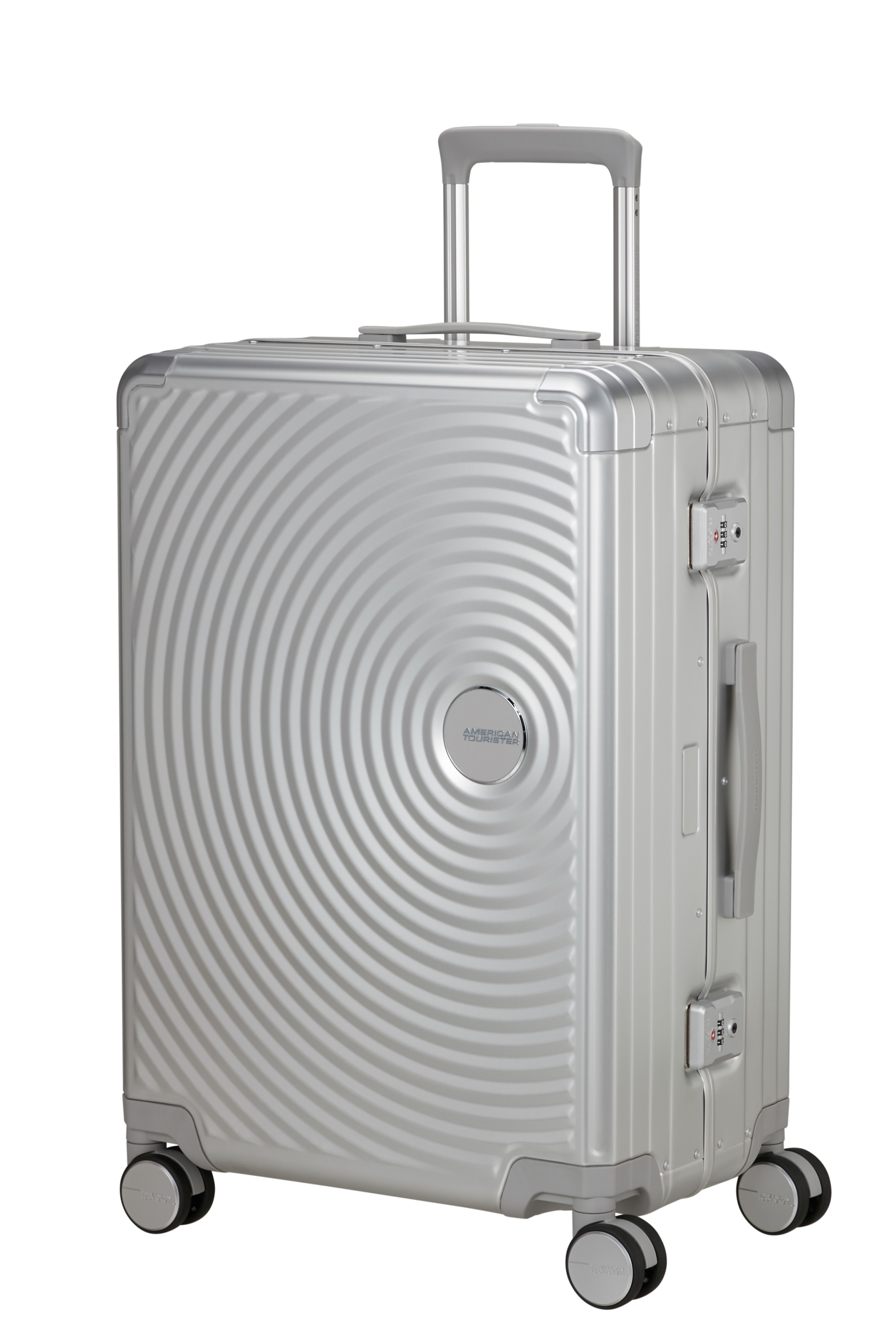 Soundbox alu valise 4 roues taille m AMERICAN TOURISTER Argent