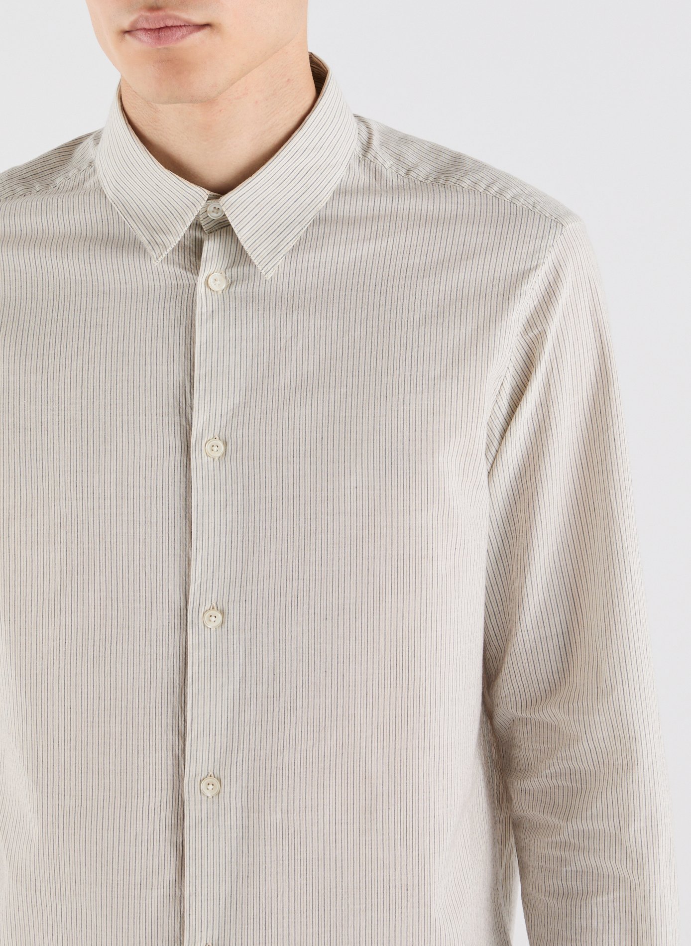 Shirt Galya with classic striped collar in cotton SAISON 1865 Beige