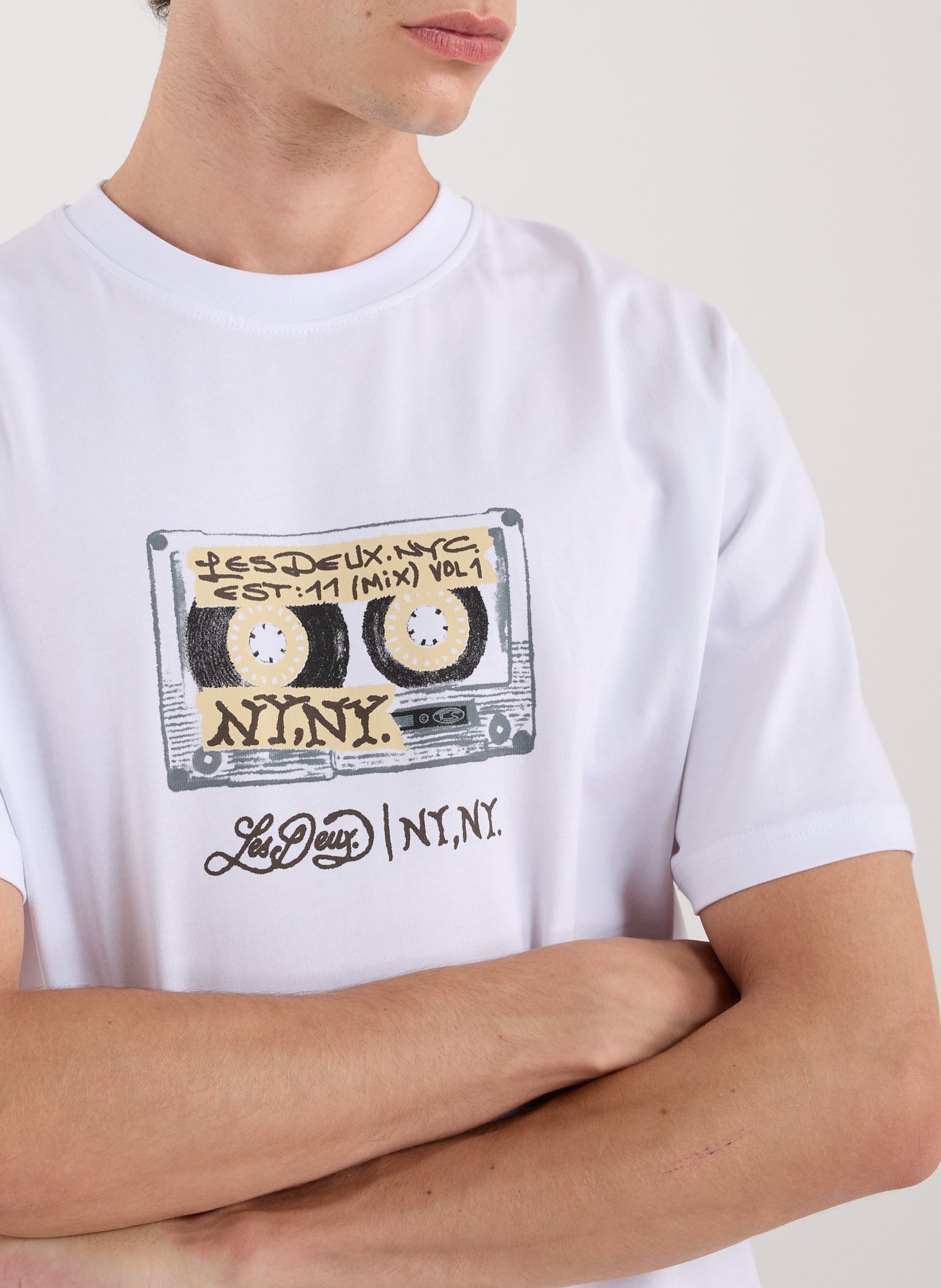 T-shirt imprimé en coton LES DEUX Blanc