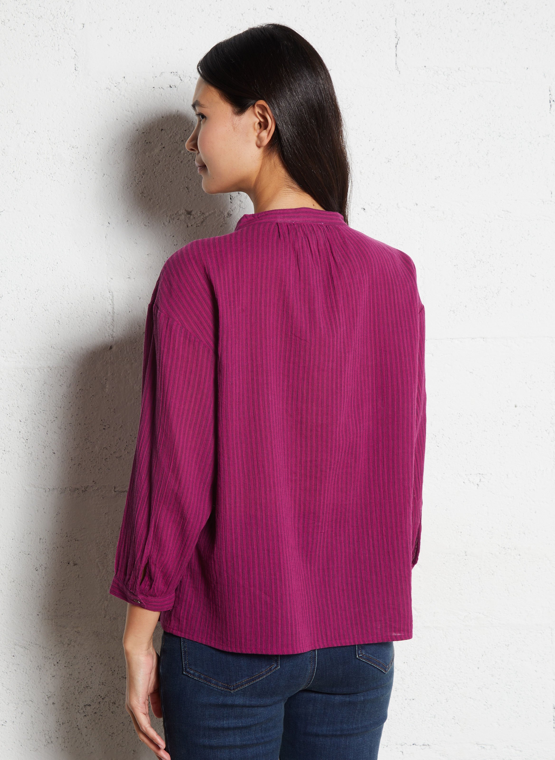 Chemise ample col mao en coton sigrid MAISON 123 Violet