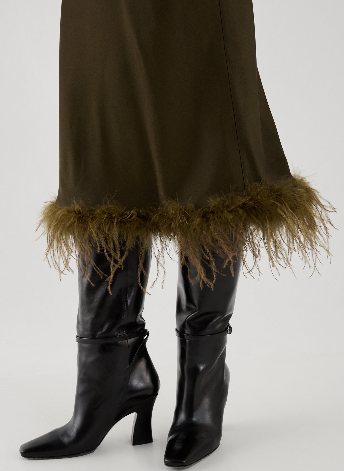 Jupe midi satinée  BLUMARINE Vert