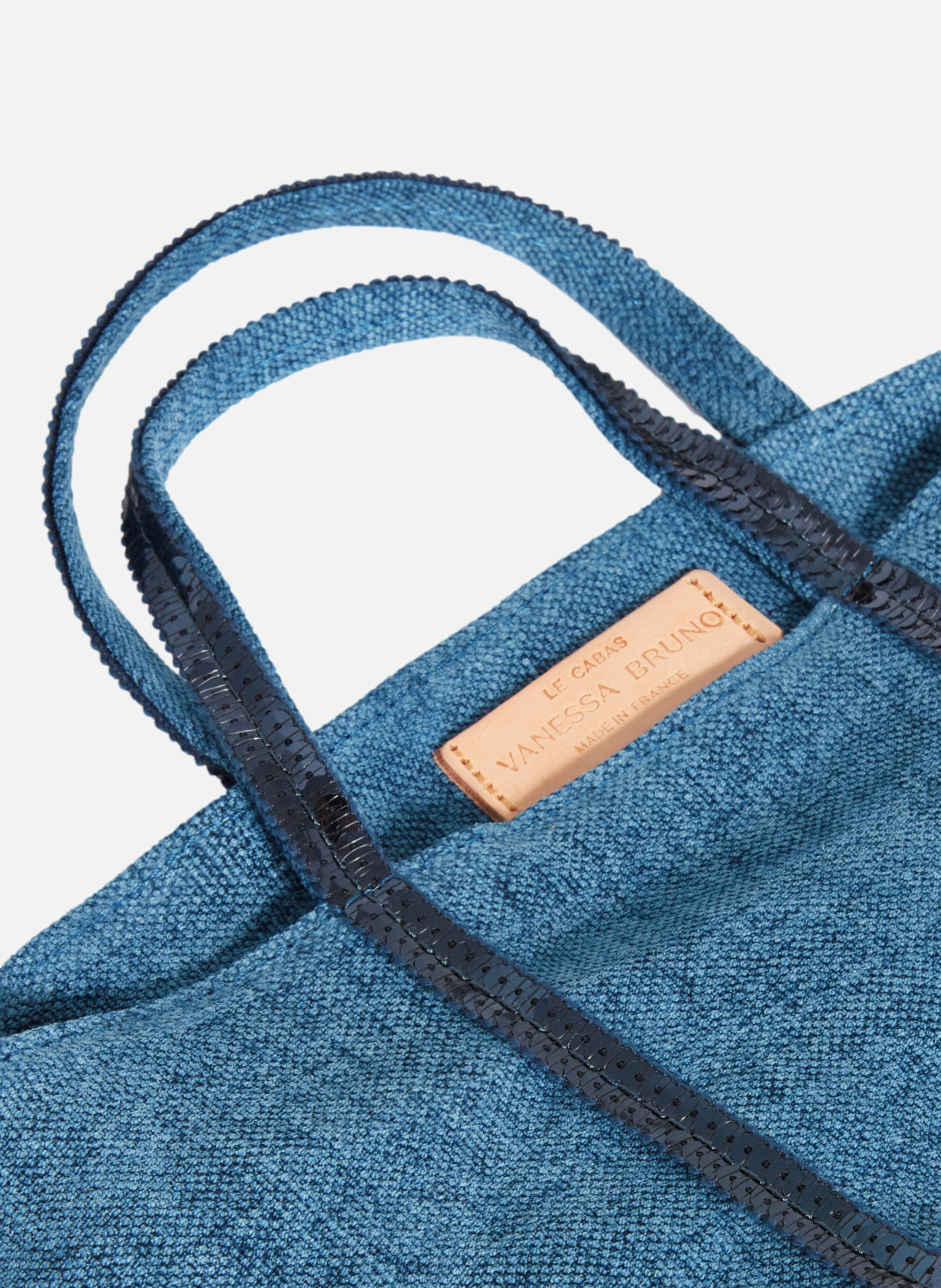 Cabas xs zippé en lin Bleu