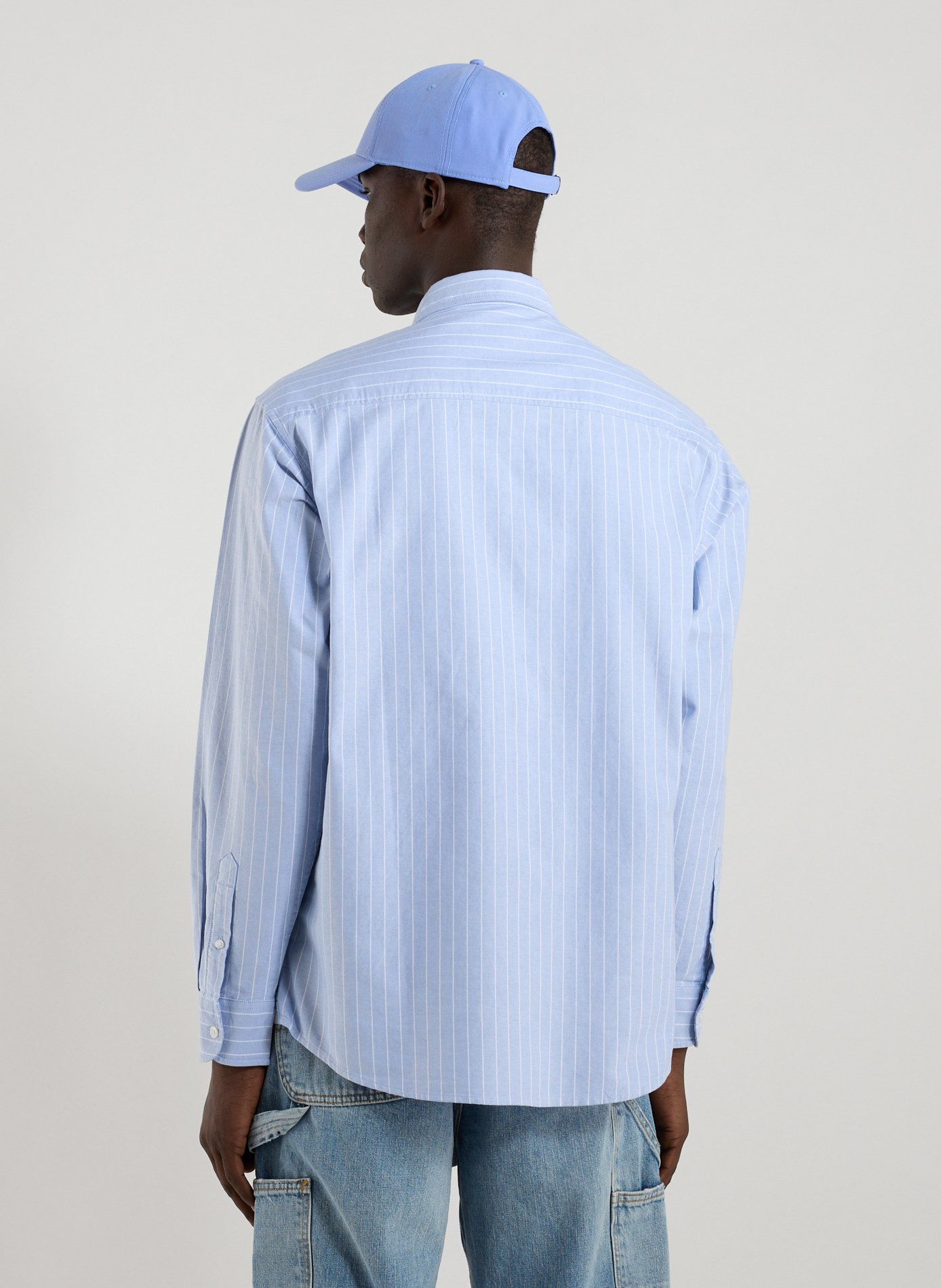 Oversized Striped Cotton Shirt CARHARTT WIP Blue