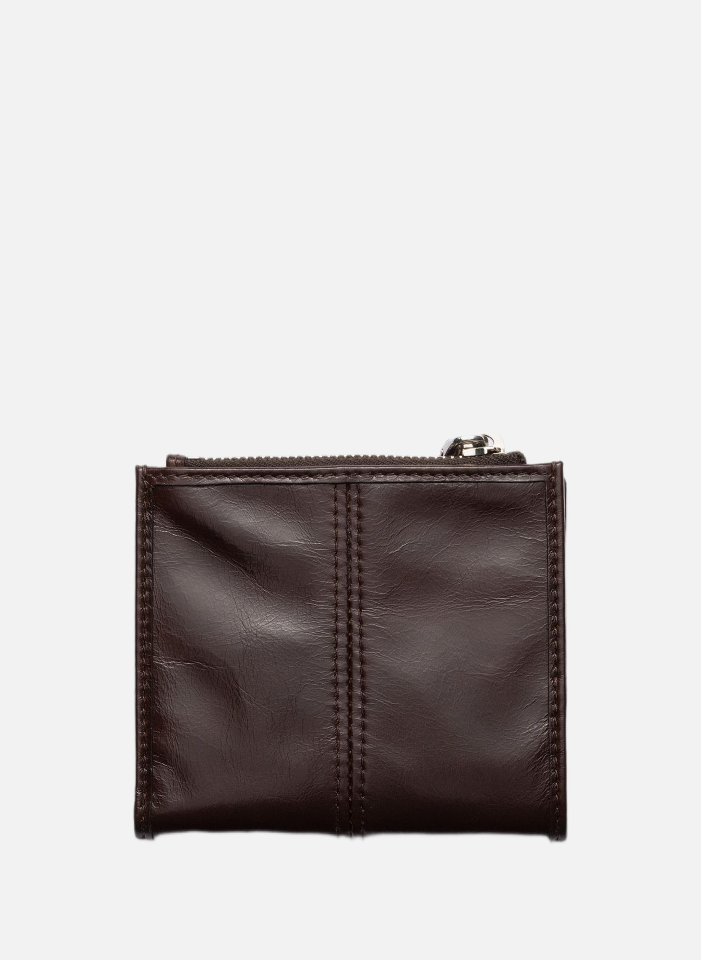 Petit portefeuille en cuir PRADA Marron