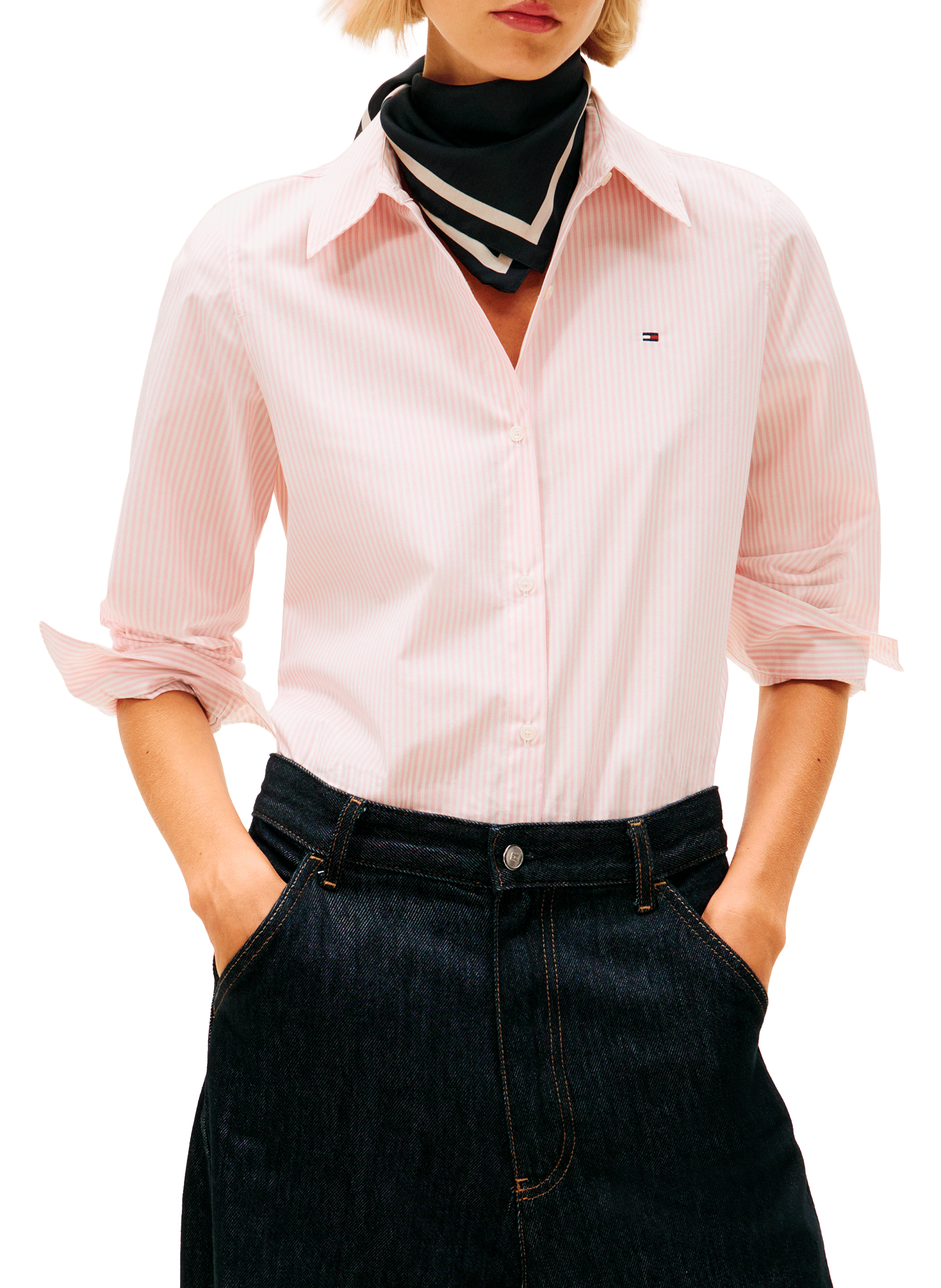 TOMMY HILFIGER Chemise en coton Rose