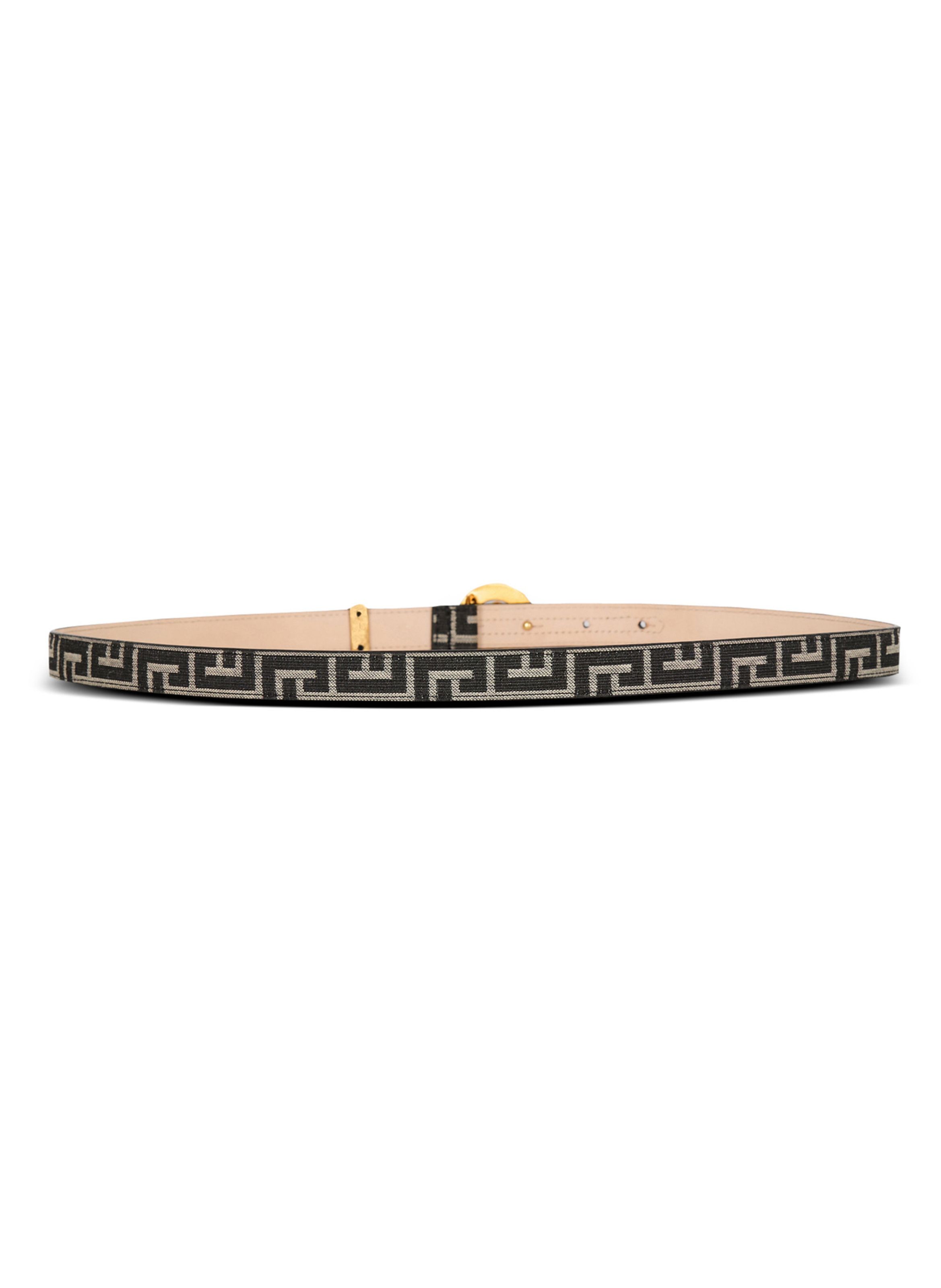 Ceinture t-bar en jacquard monogramme BALMAIN Noir