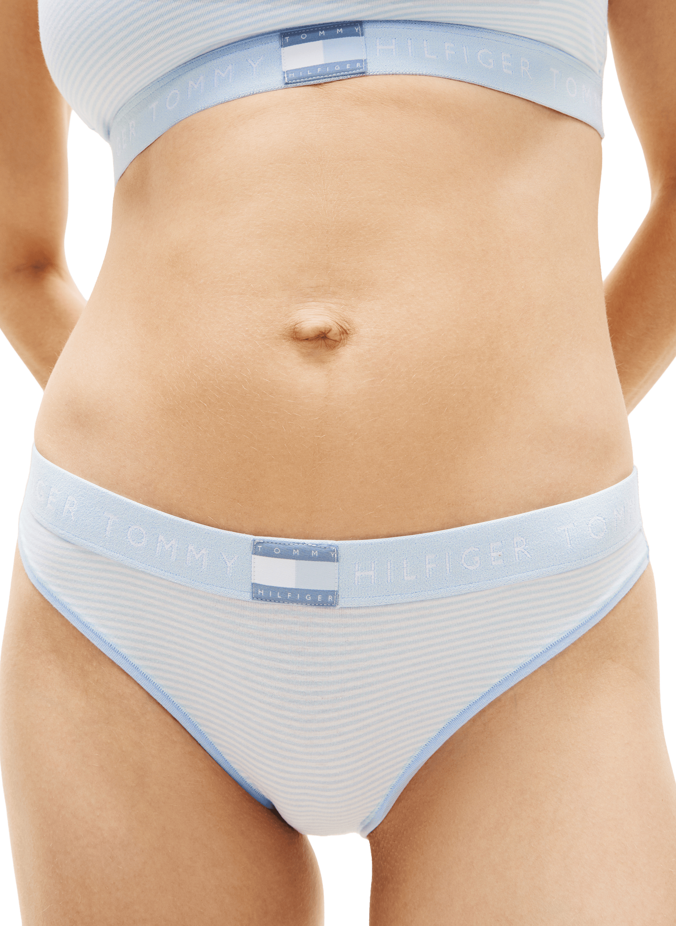 Striped cotton blend culottes TOMMY HILFIGER Blue