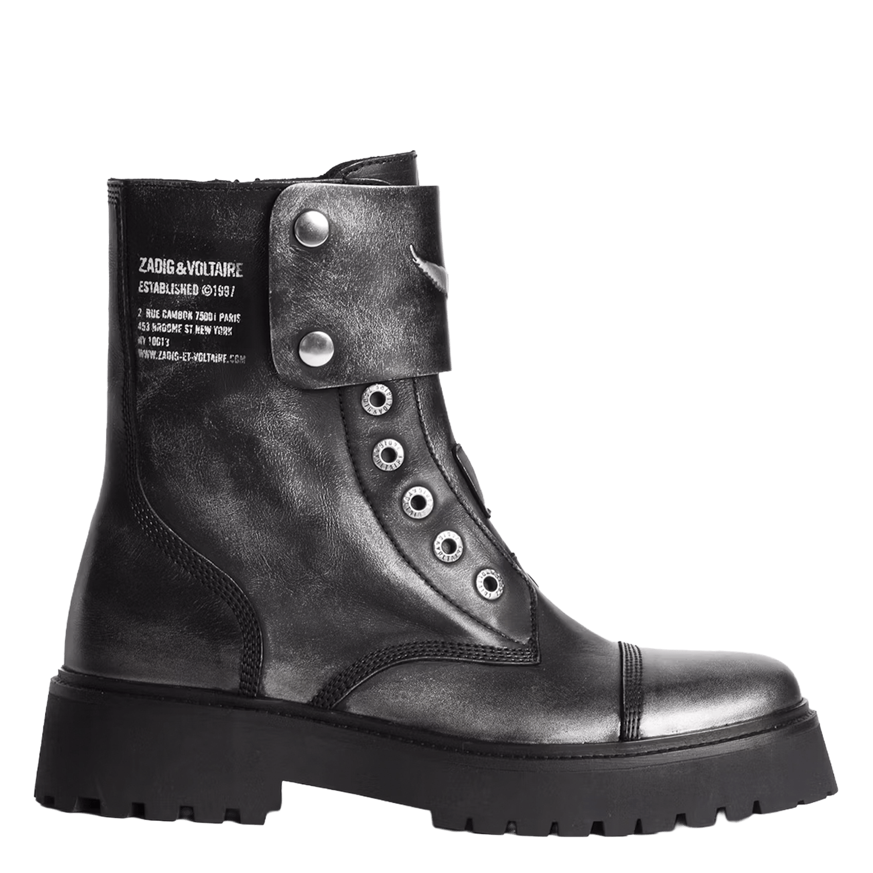 Joe leren veterloze ranger boots ZADIG&VOLTAIRE Zwart