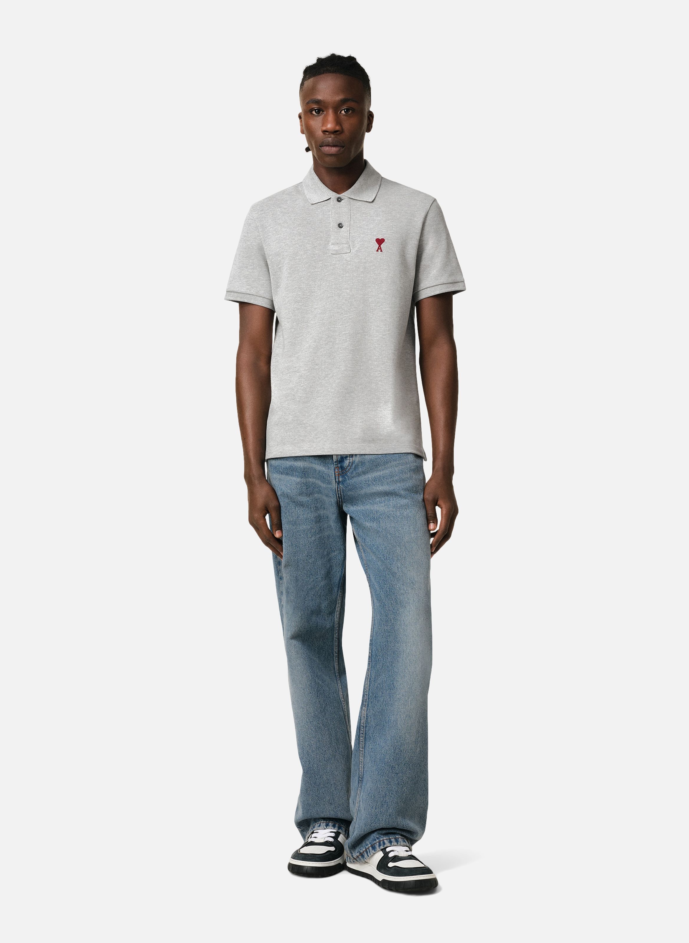 Polo Ami de Coeur unisexe AMI PARIS Gris