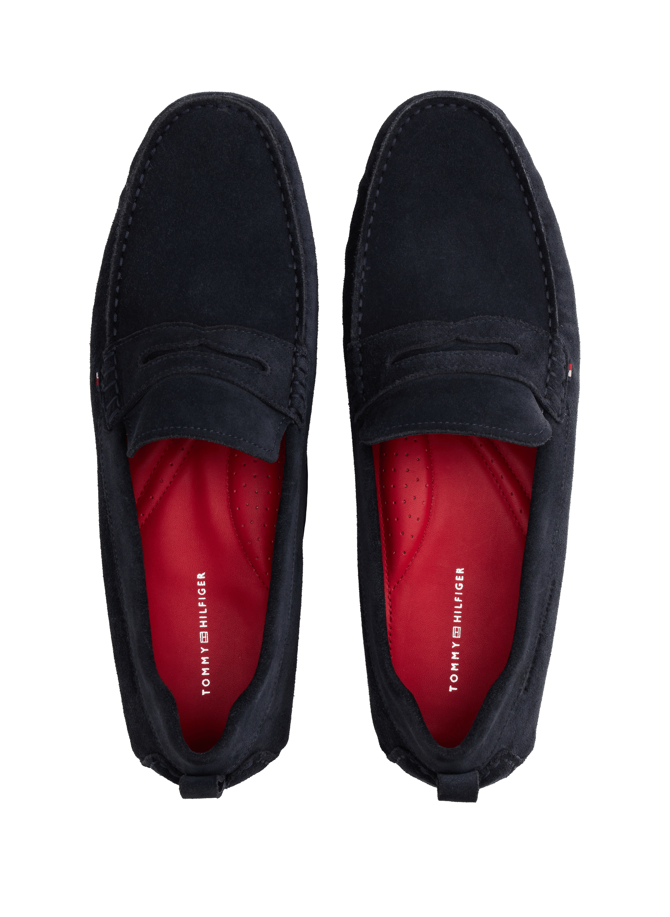Suede cow leather loafers TOMMY HILFIGER Blue