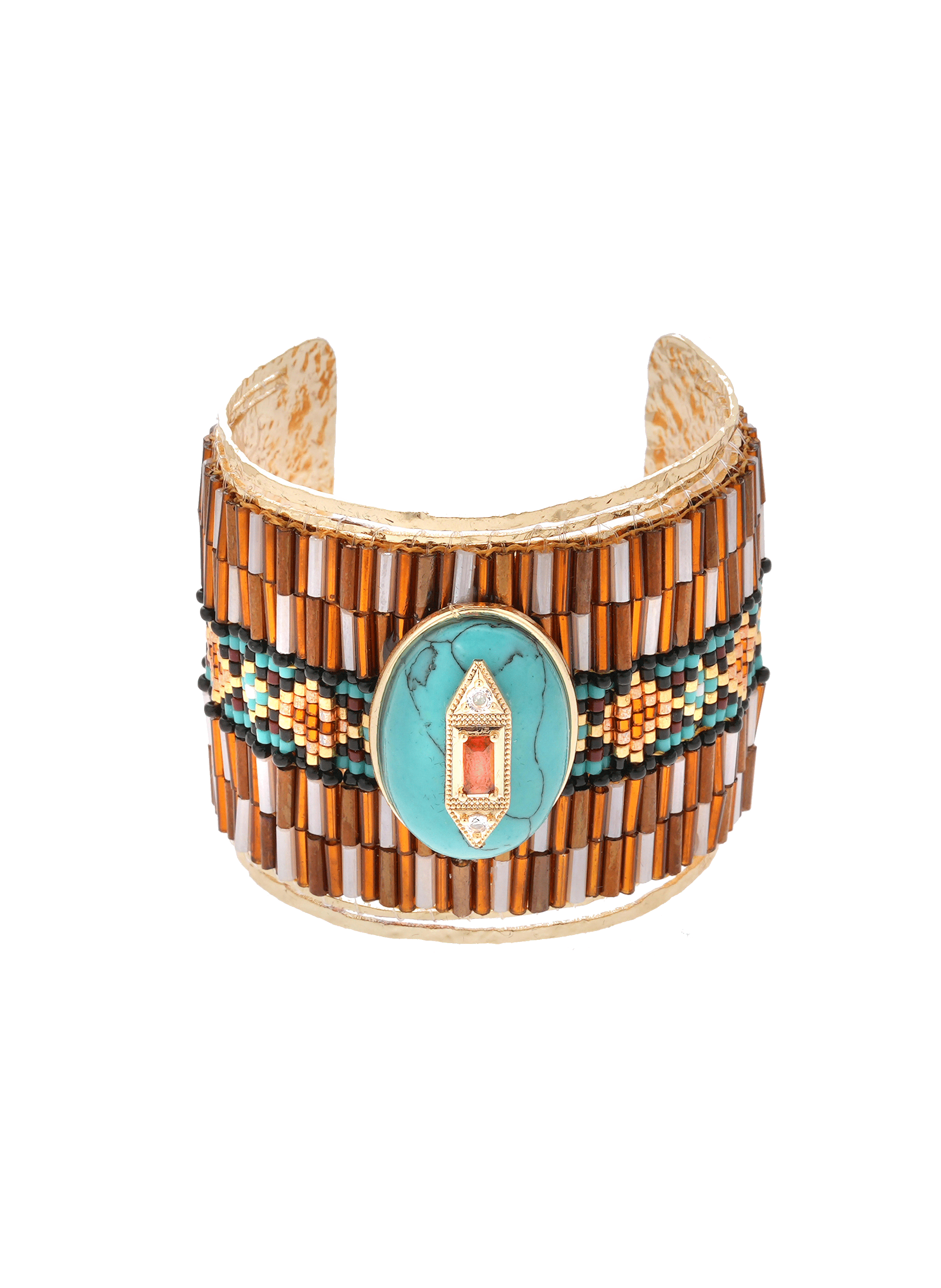 Bracelet manchette perles tissées ekuador HIPANEMA Bleu