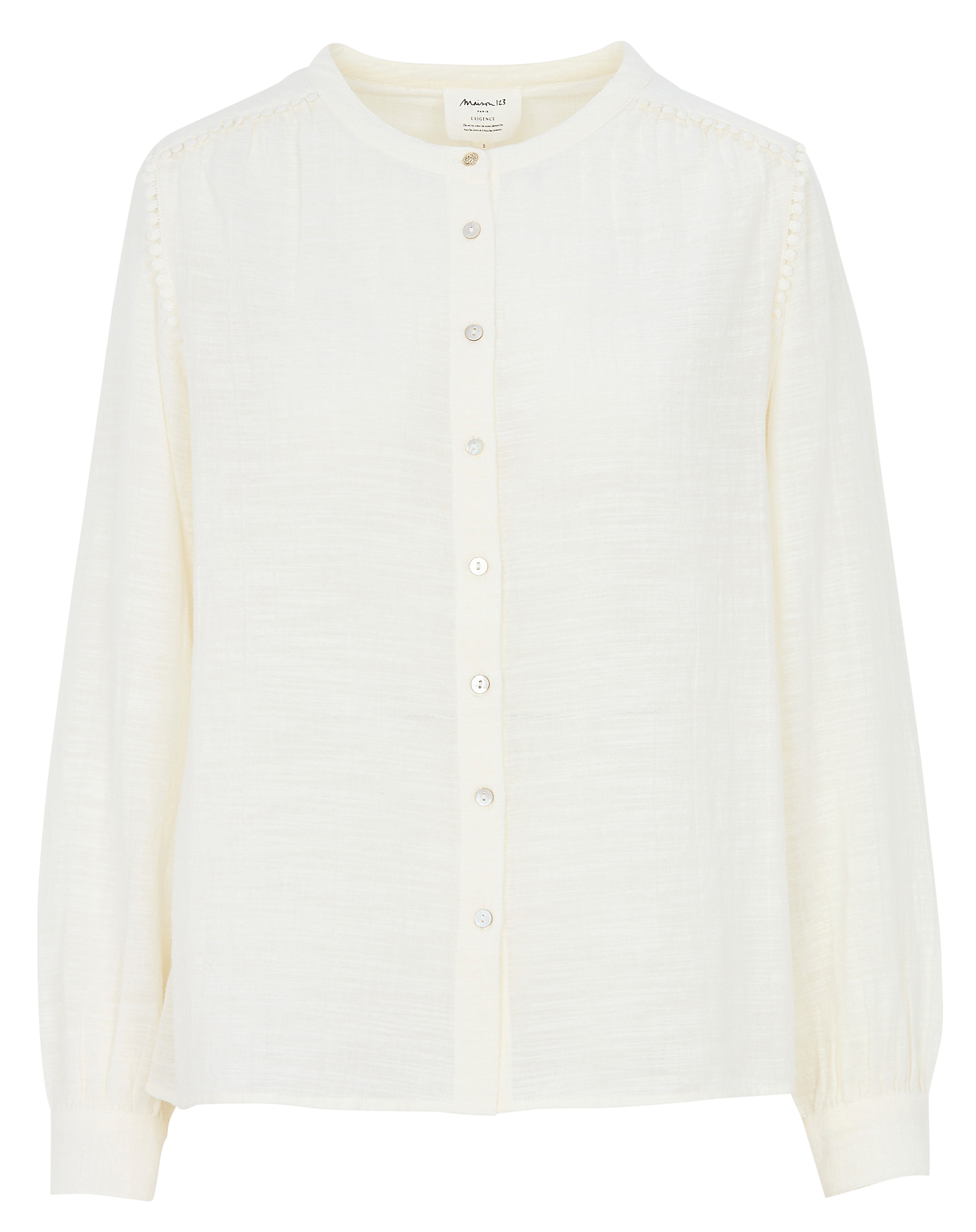 Chemise col rond en coton dalia MAISON 123 Beige