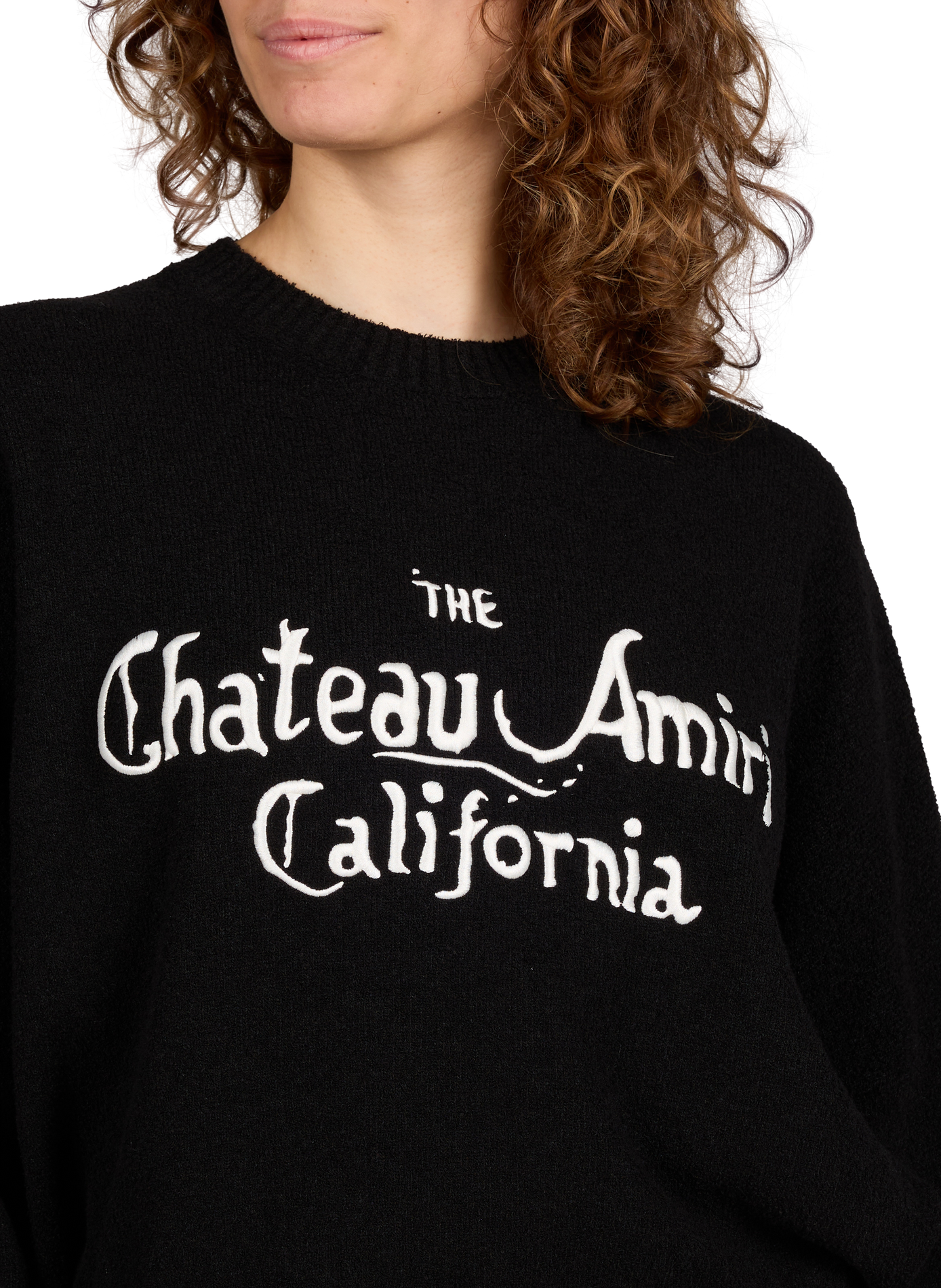 Chateau Amiri round-neck cotton blend sweater AMIRI Black