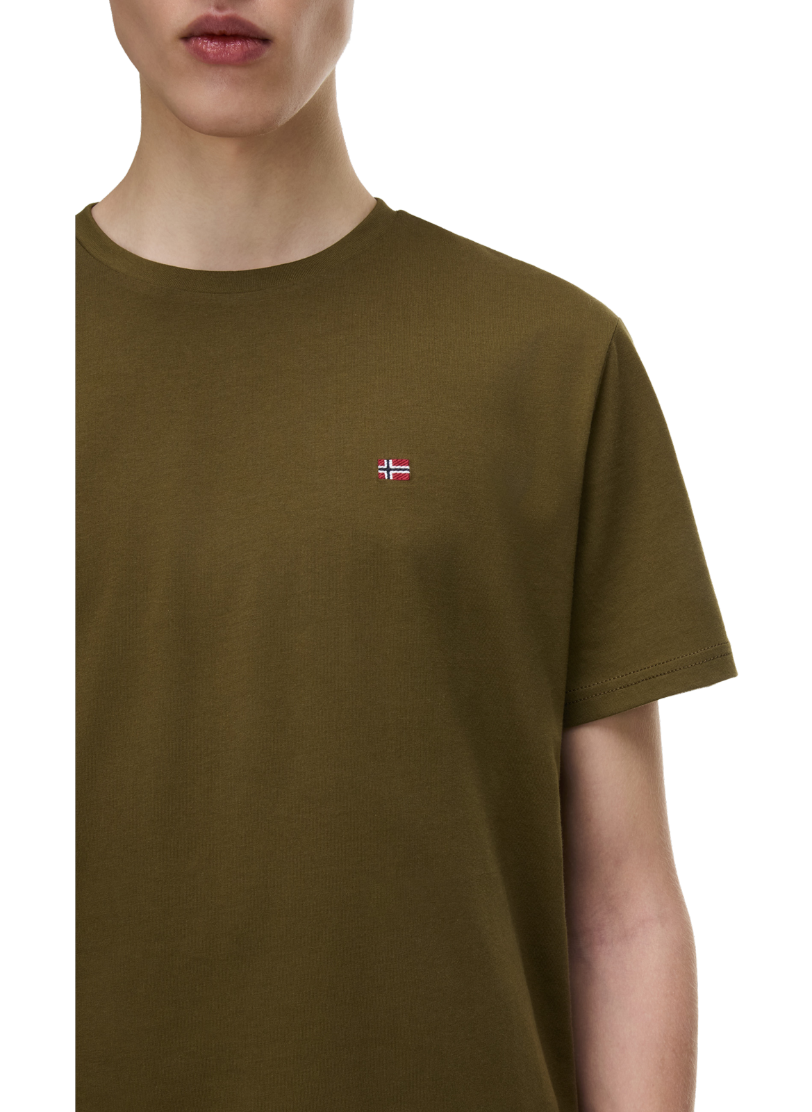 Cotton round-neck T-shirt NAPAPIJRI Khaki