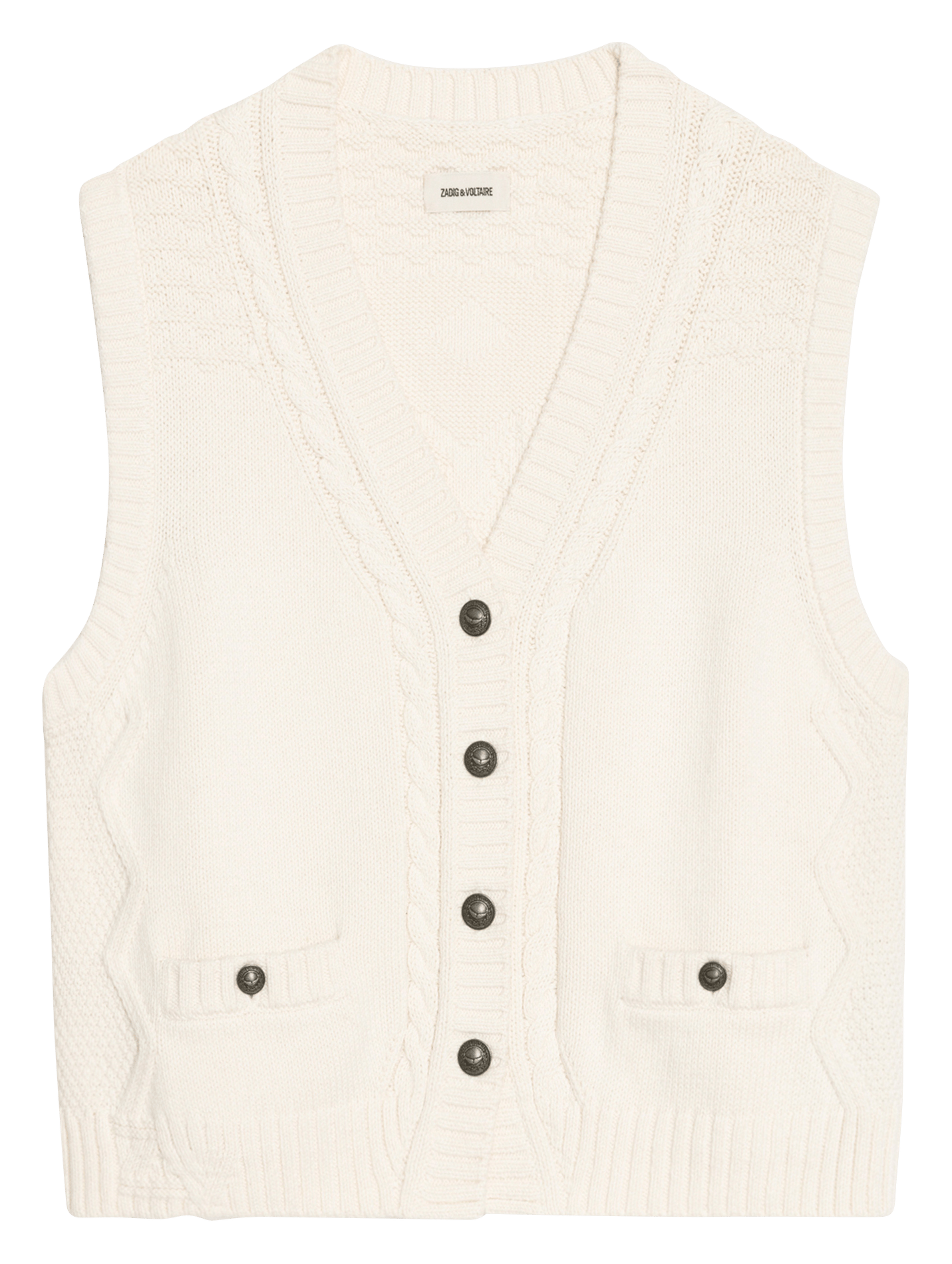 Cardigan droit en coton et laine mélangé mally ZADIG&VOLTAIRE Beige
