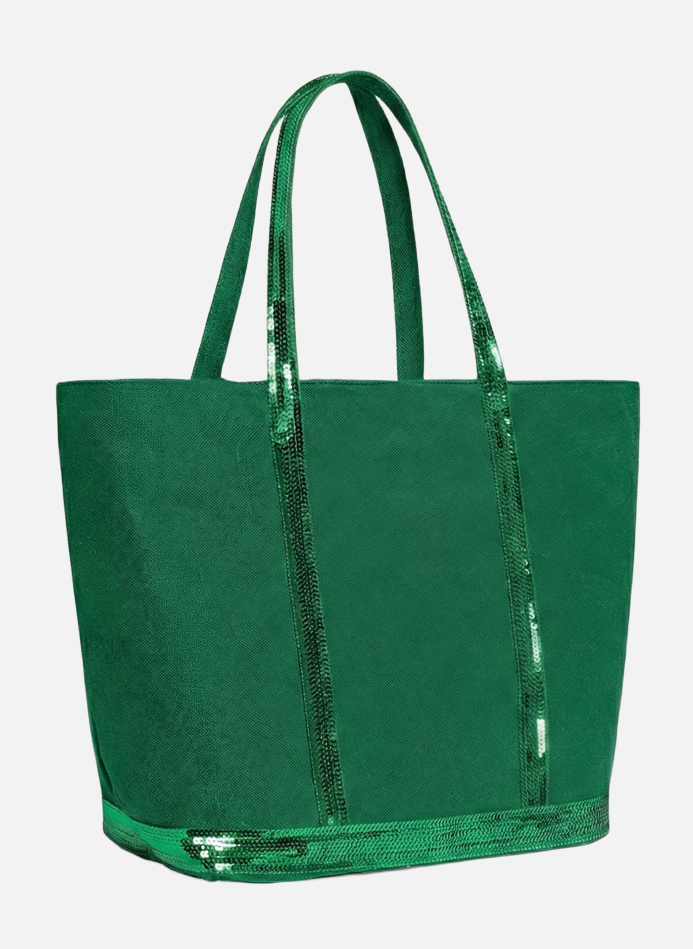 Cabas m zippé en lin VANESSA BRUNO Vert