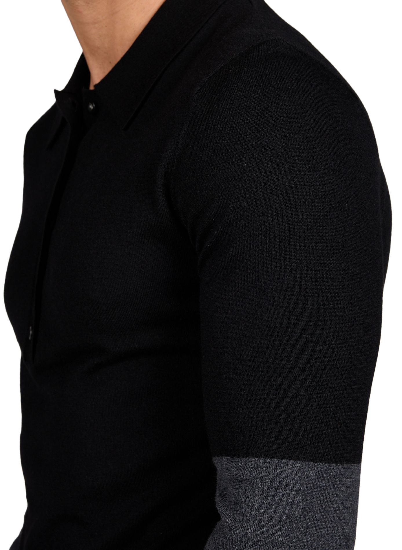 Polo manches longues en laine mélangée ENTIRE STUDIOS Noir