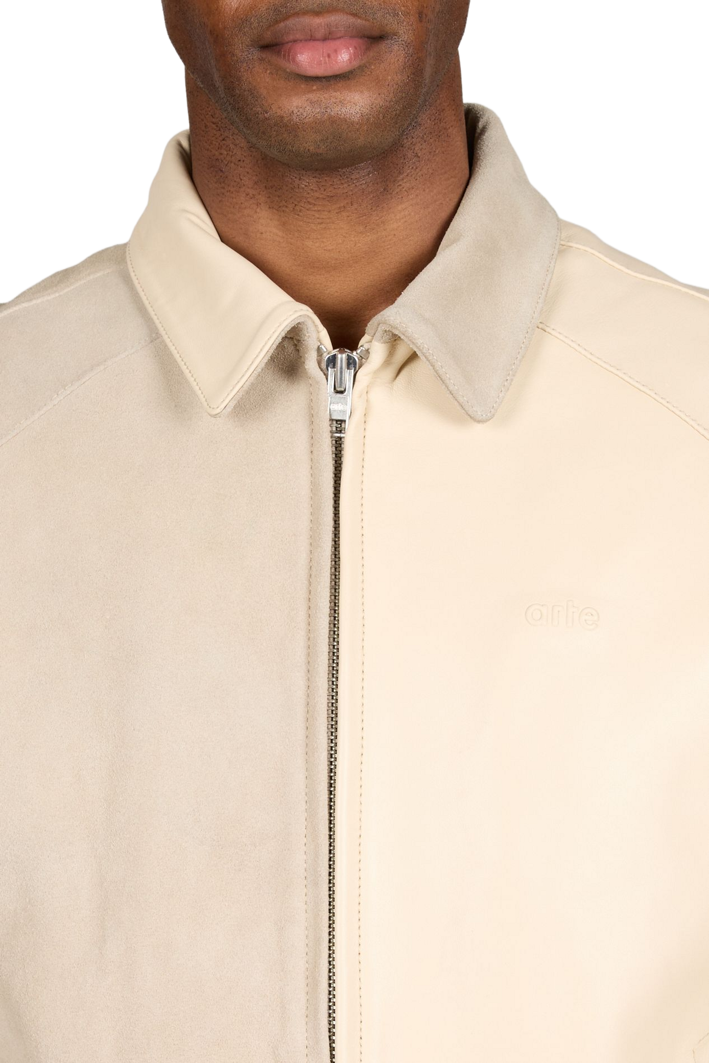 Blouson à logo en cuir ARTE ANTWERP Beige