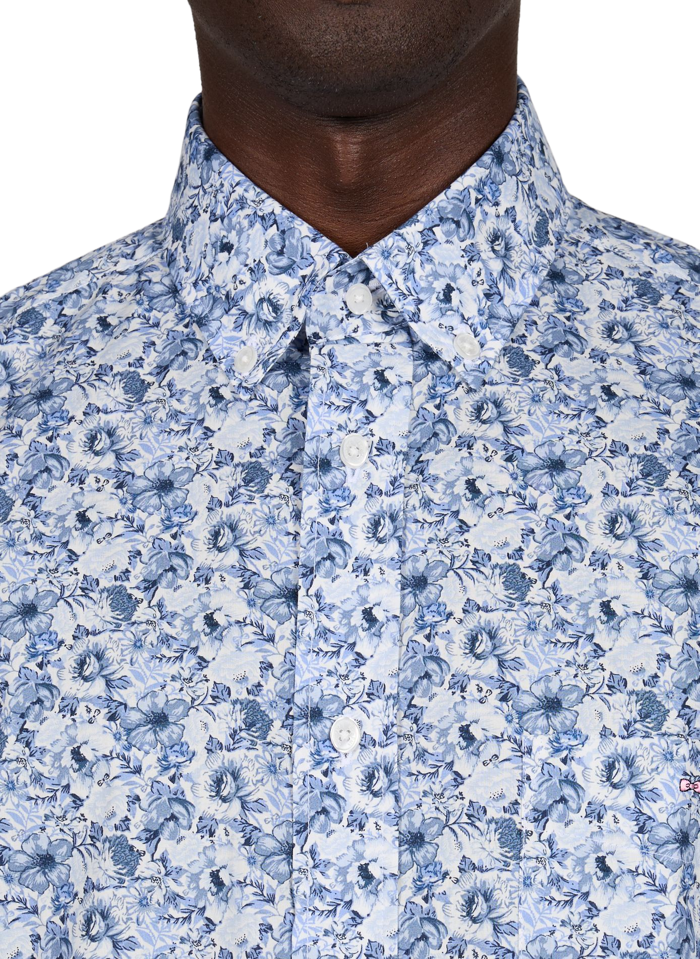 Chemise droite imprimée en coton EDEN PARK Bleu