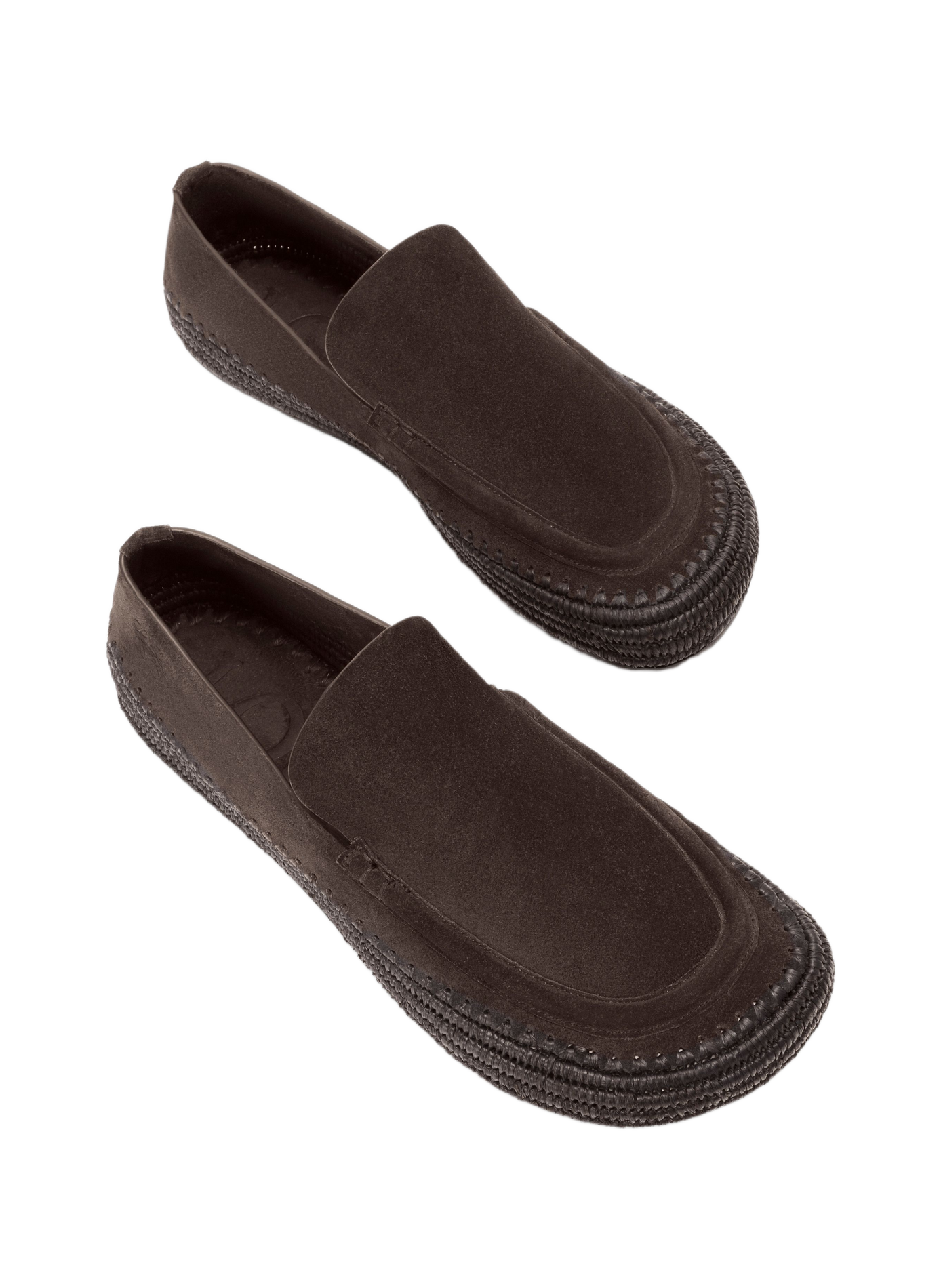 Rio suede and raffia moccasins LOEWE Brown