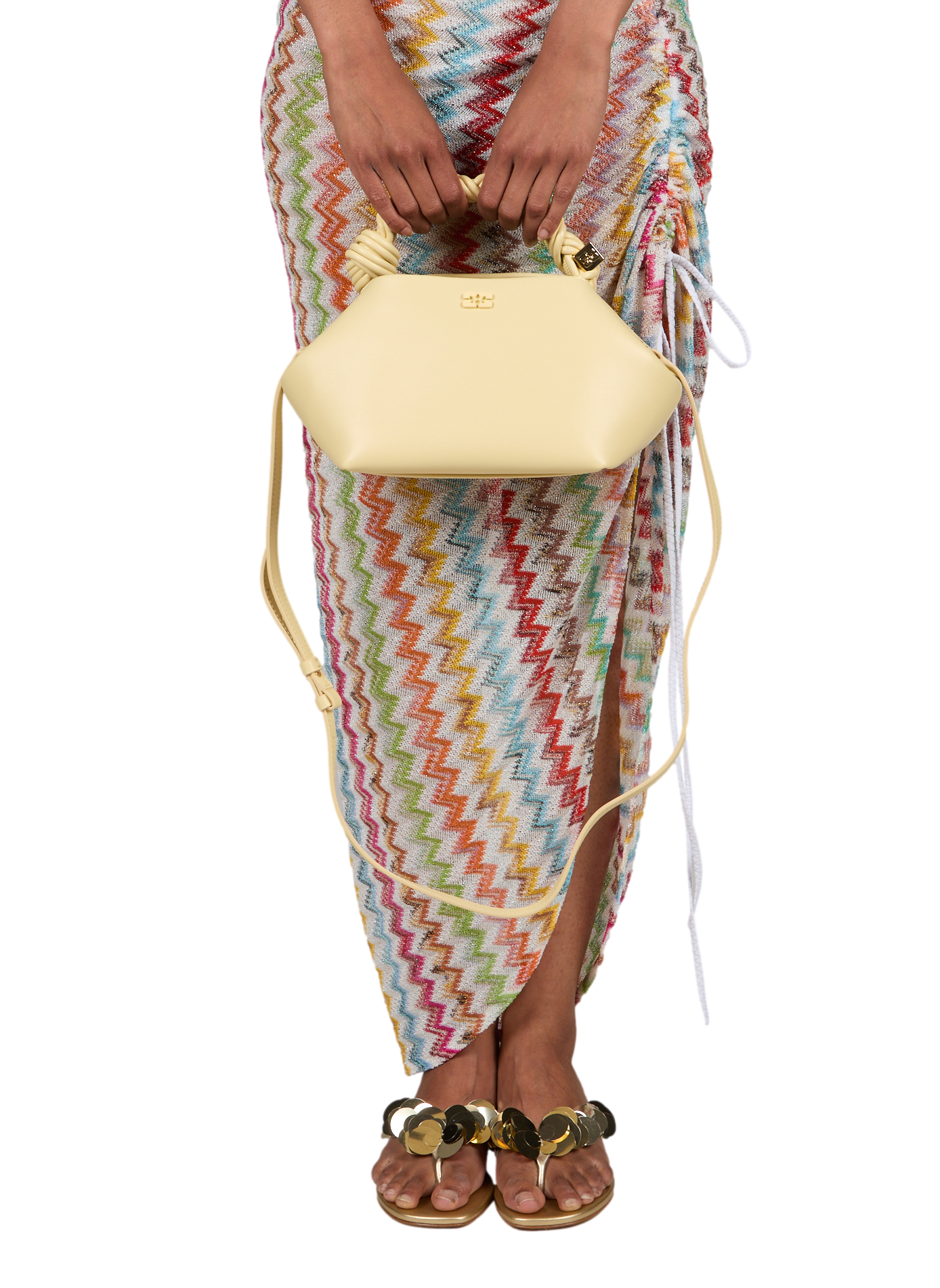 Cleo leather handbag GANNI Yellow