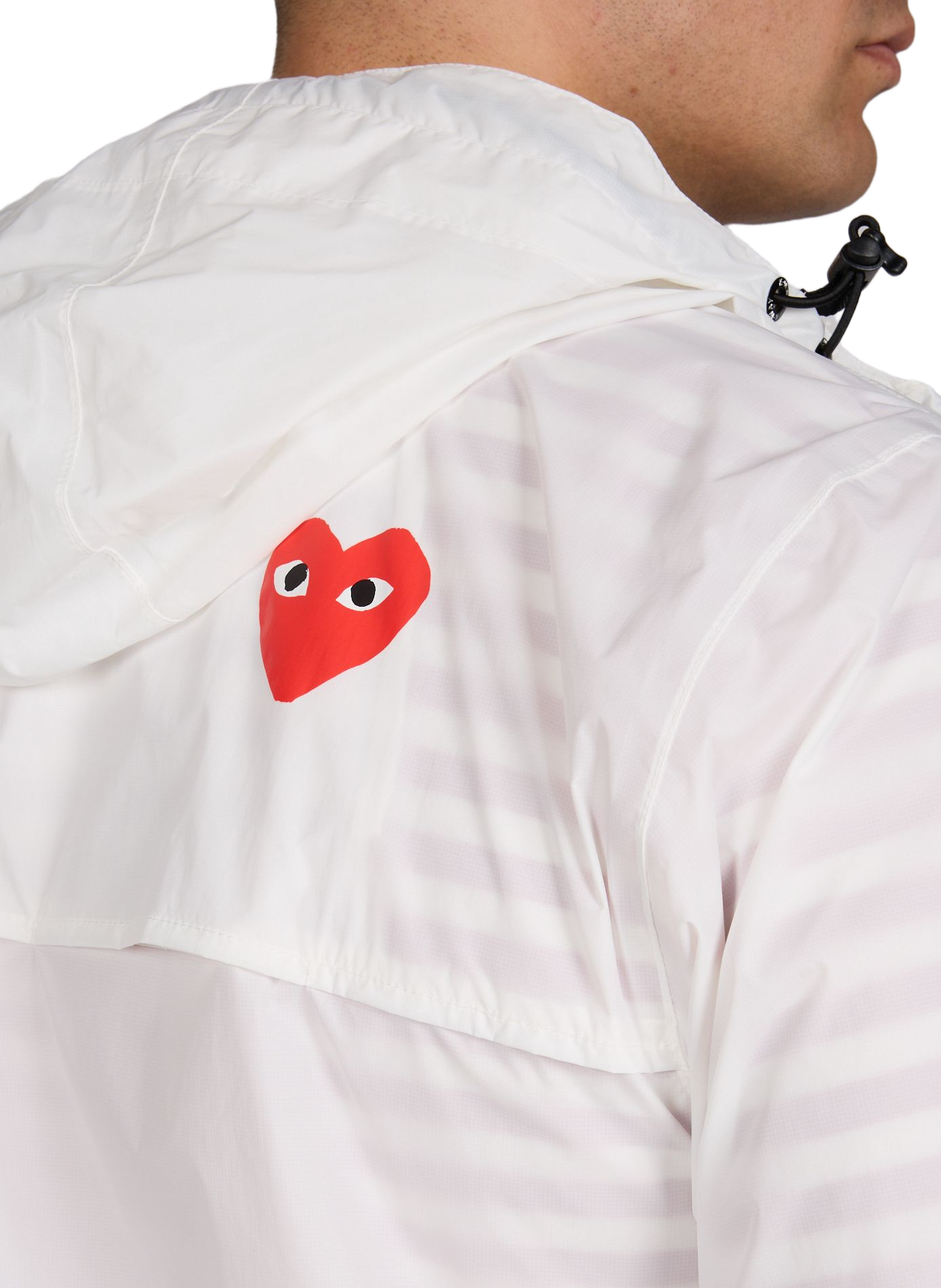 Veste à capuche imperméable COMME DES GARCONS PLAY Blanc