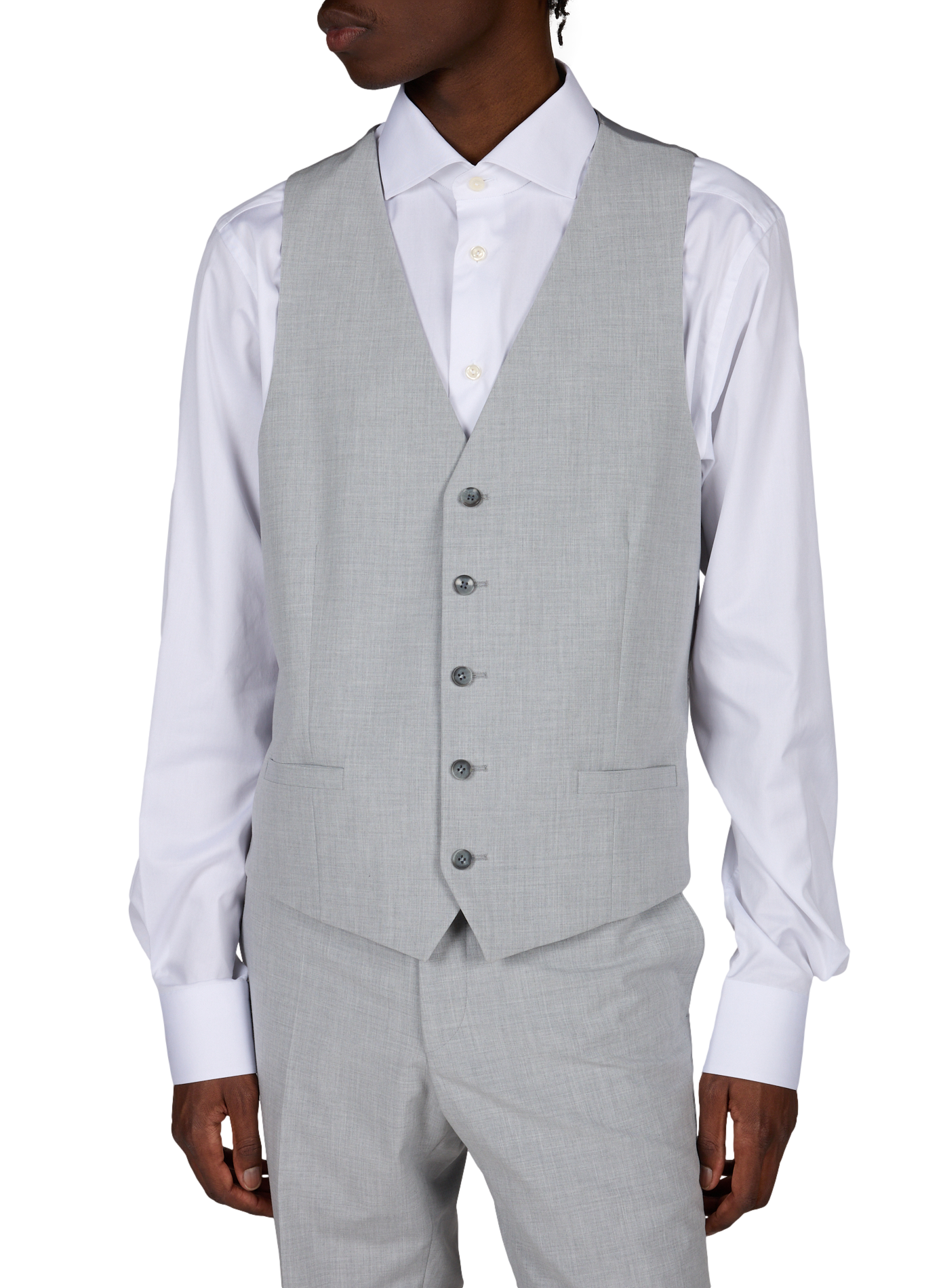 Sleeveless tailored vest with V-neck STRELLSON Grey