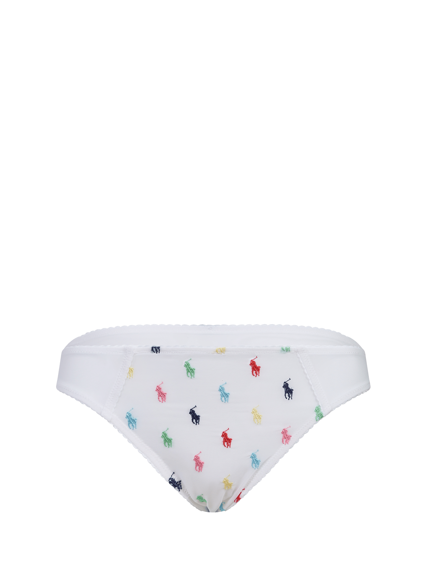 Culotte transparente à logos brodés POLO RALPH LAUREN Blanc