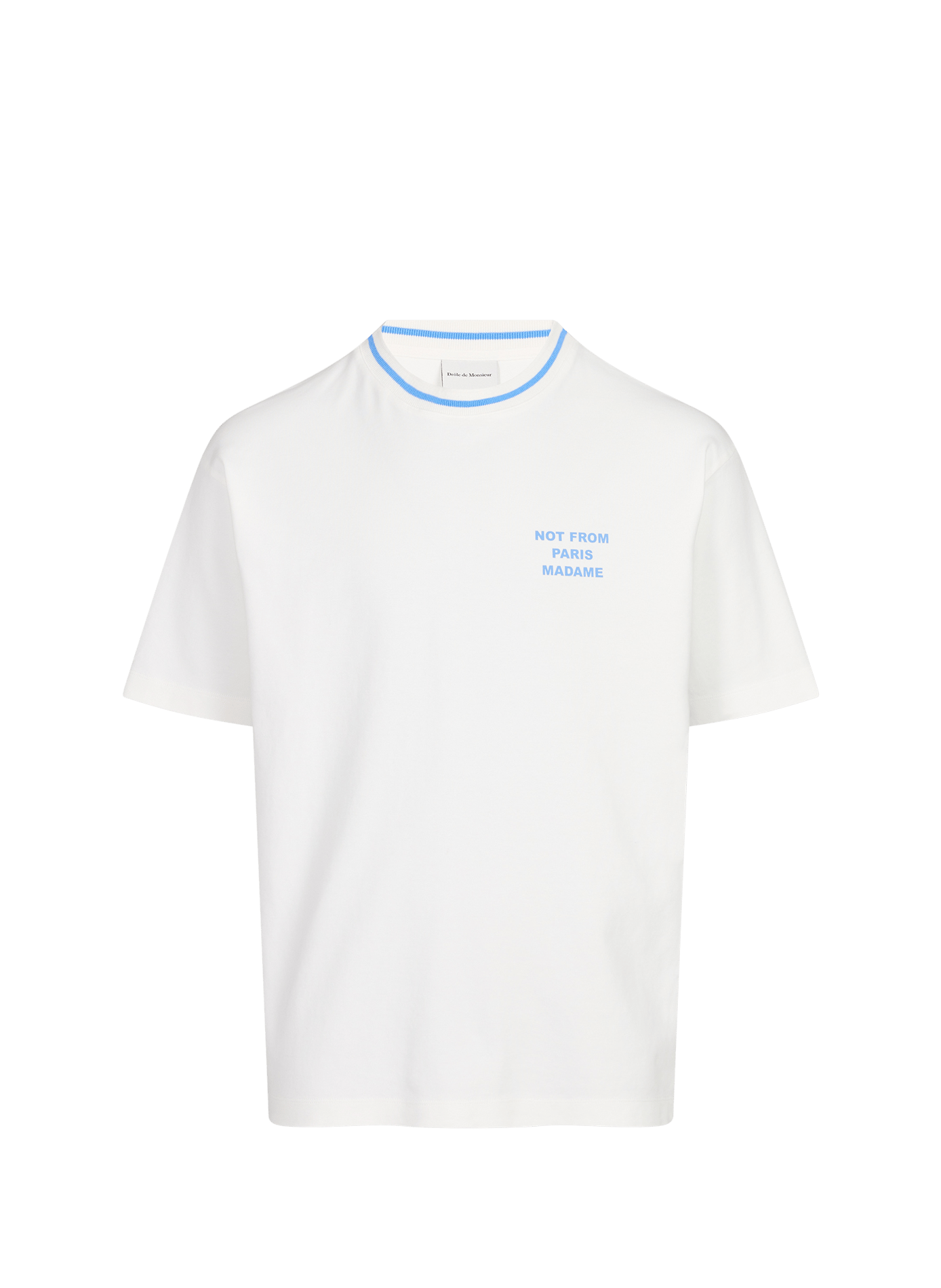 Round neck cotton t-shirt DROLE DE MONSIEUR White