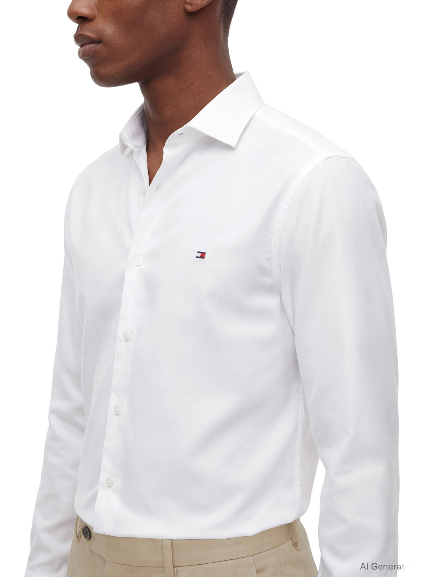 Straight classic collar shirt in cotton TOMMY HILFIGER White
