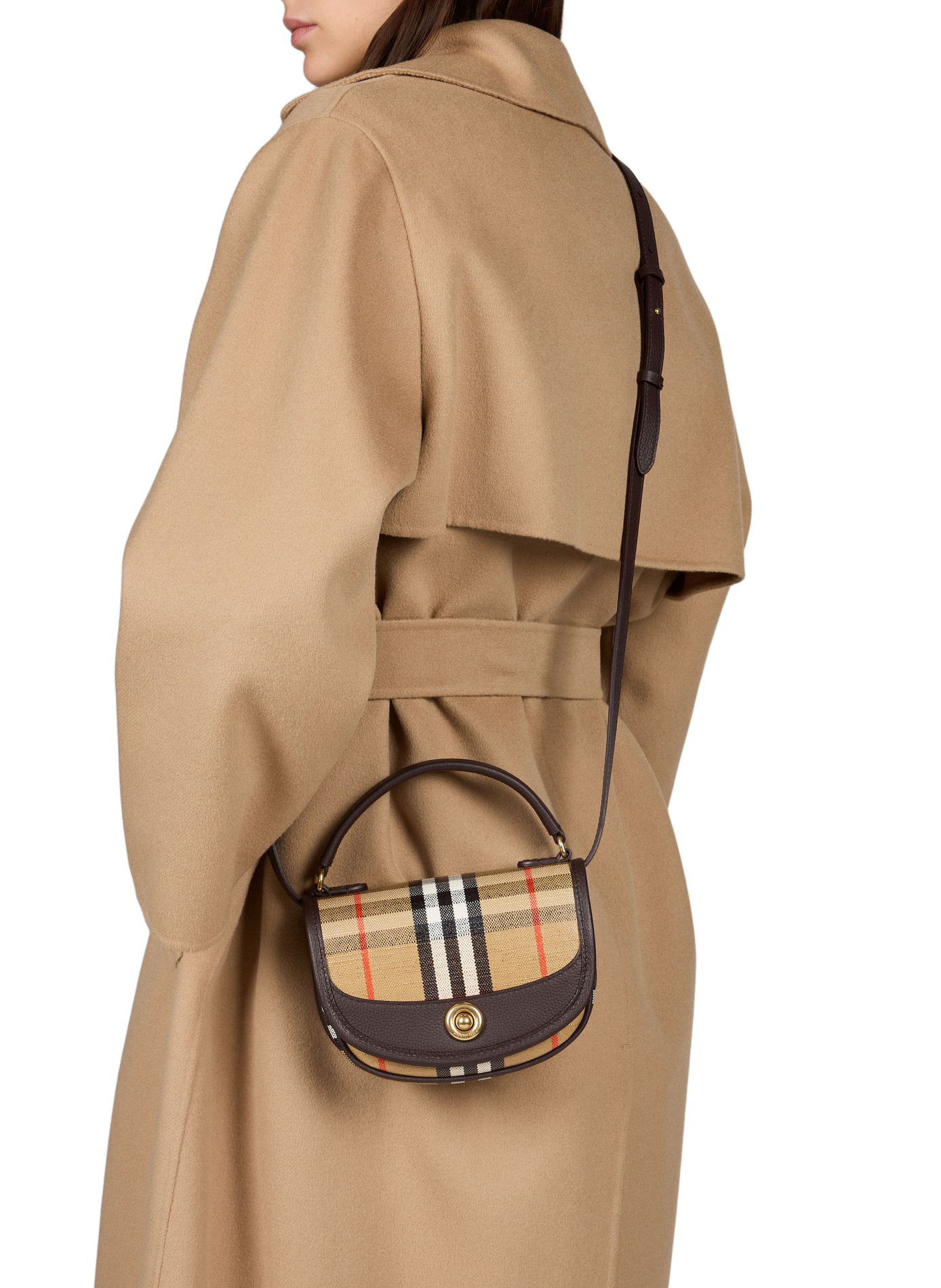 Borsa a tracolla con logo Highlands BURBERRY Beige