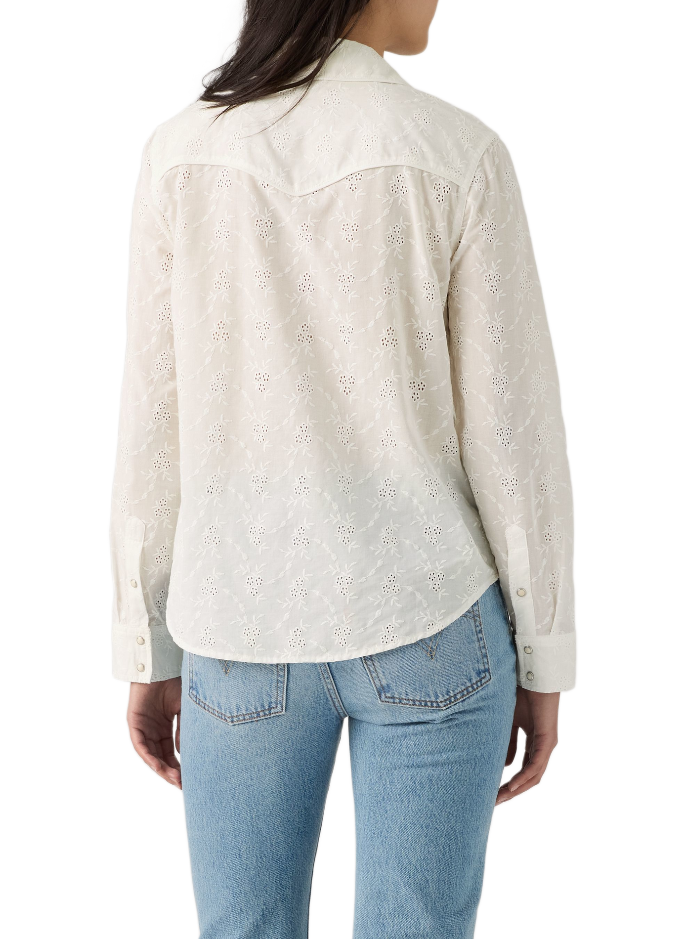 Rechte blouse met klassieke kraag en ajourdetails in katoen LEVI'S Wit
