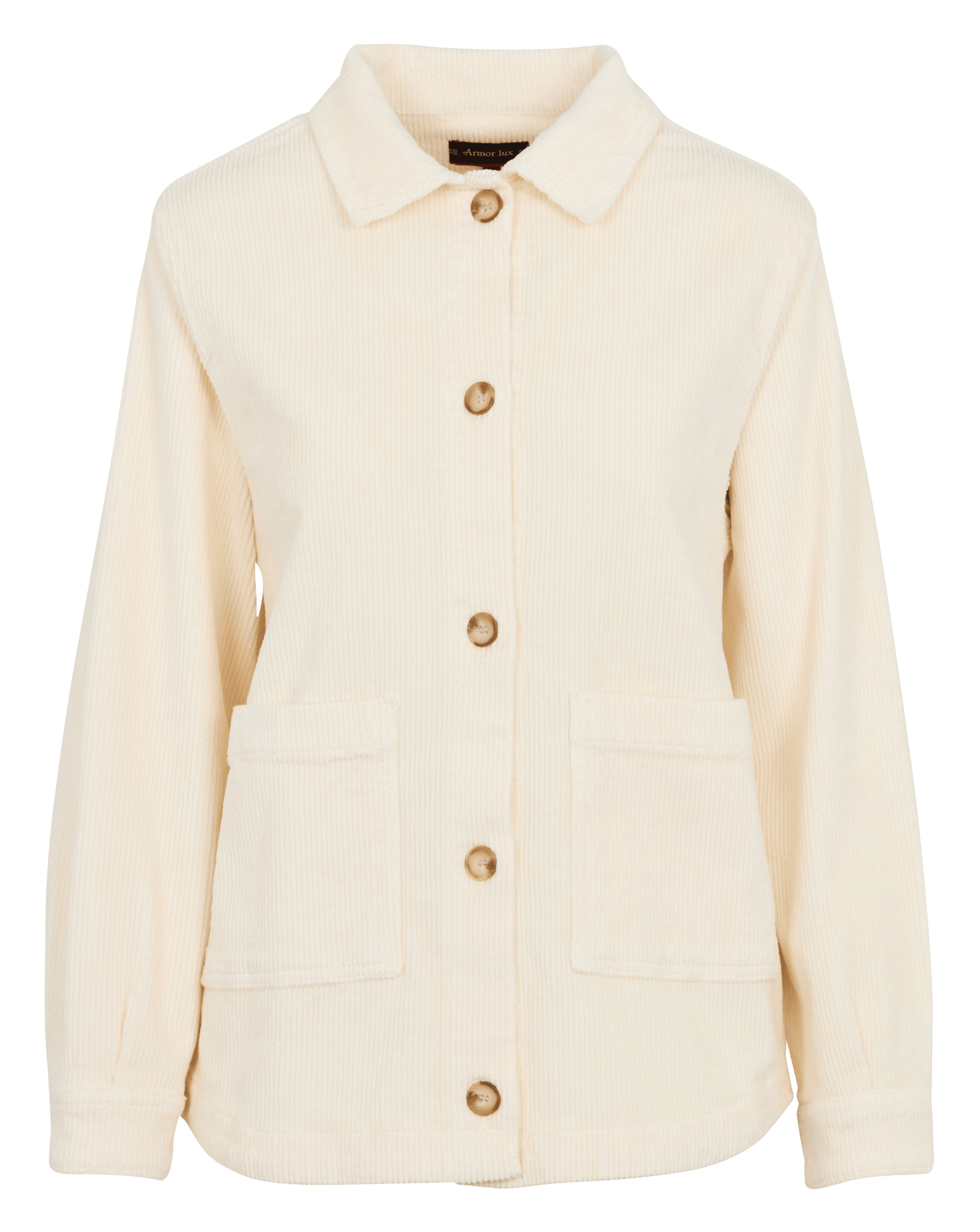 Veste droite côtelée en coton mélangé ARMOR-LUX Beige