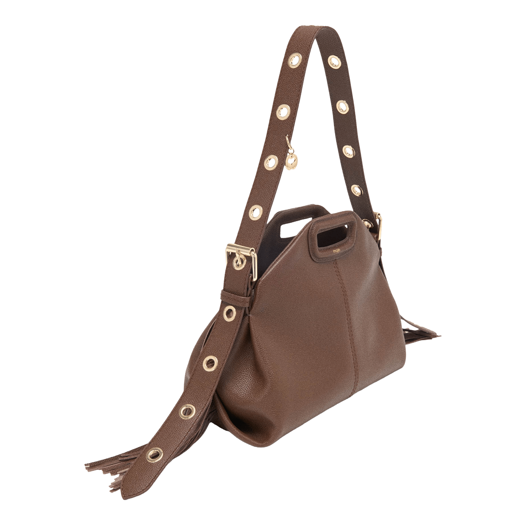 Sac bandoulière en cuir miss m MAJE Marron