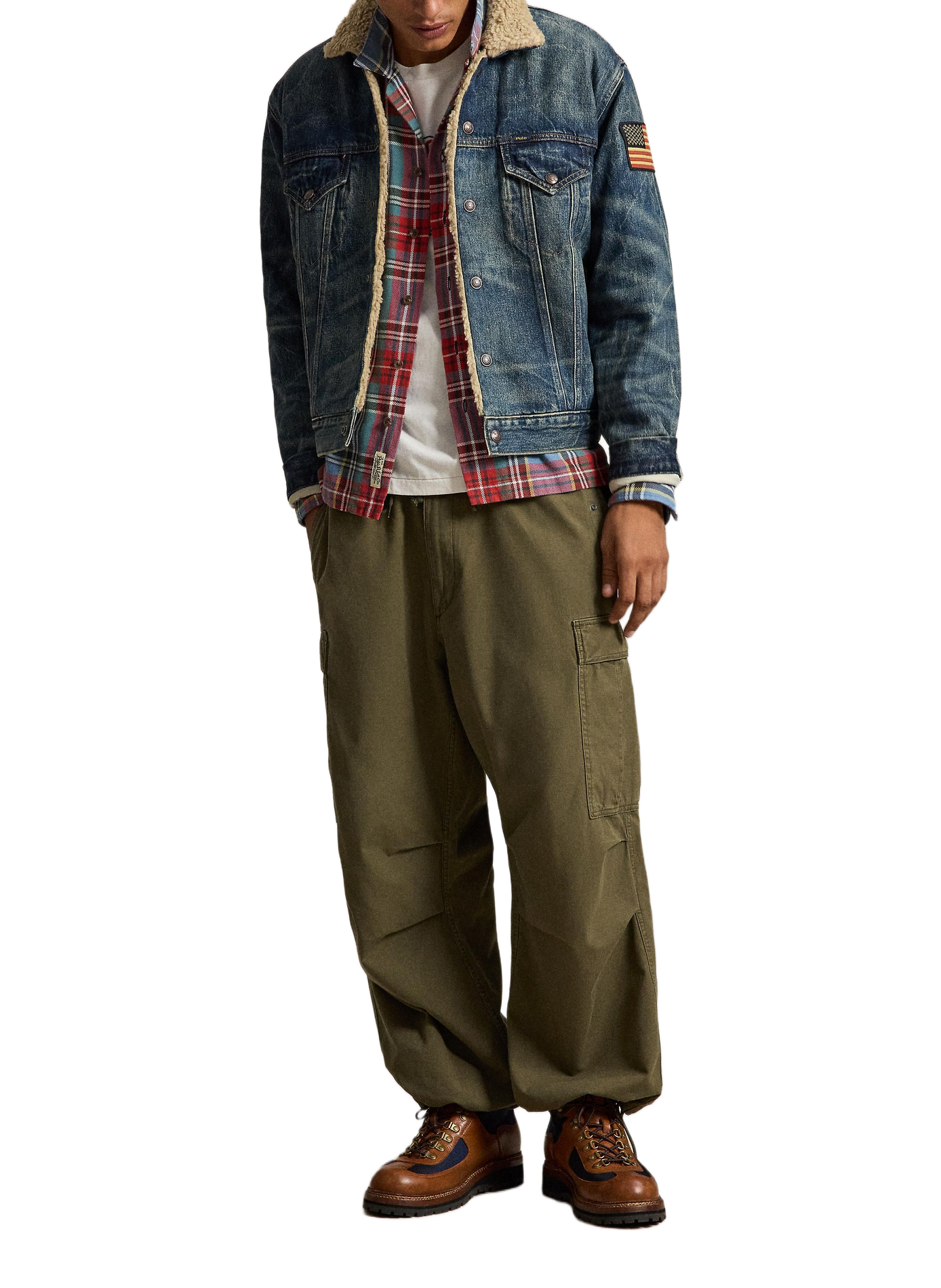 Veste denim droite col classique en coton POLO RALPH LAUREN Bleu