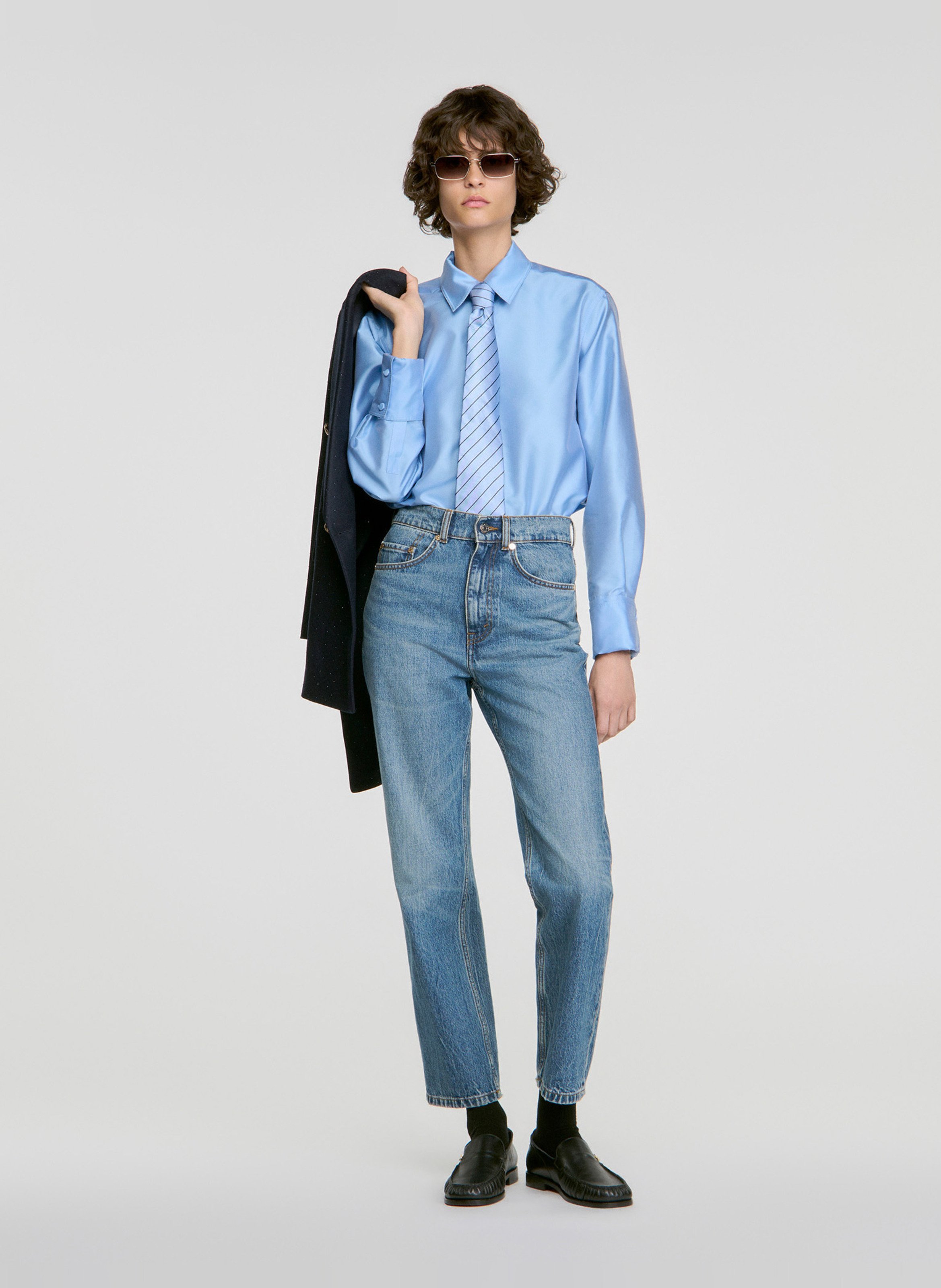 Chemise droite col classique SANDRO Bleu