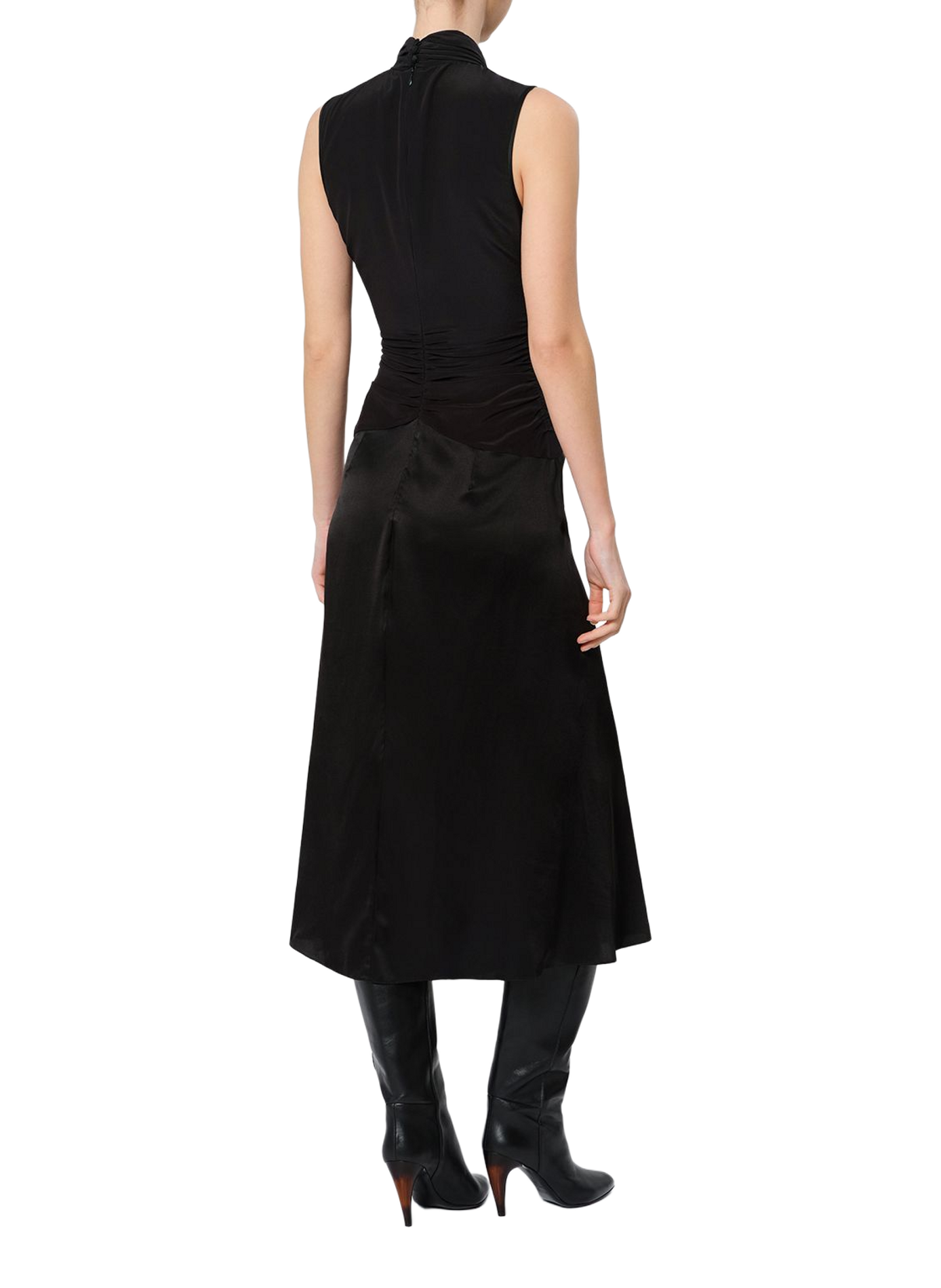 Robe Delfi en soie drapée et froncée ISABEL MARANT Noir