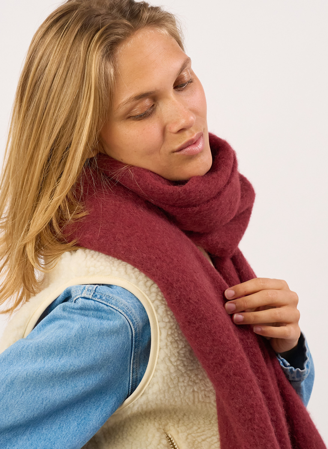 Echarpe en laine large BILLYBELT Rose