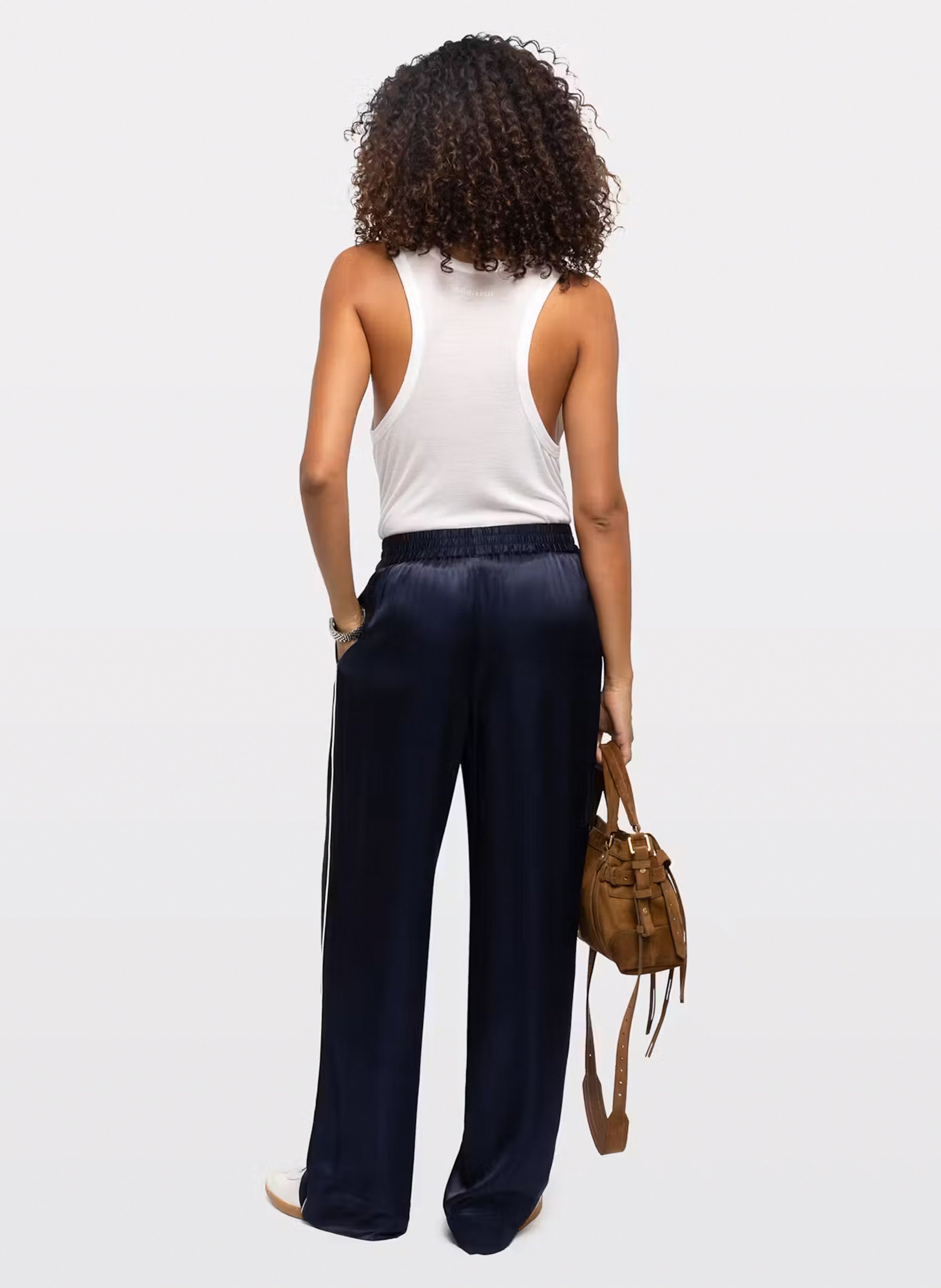 Pantalon large et fluide effet satin pin ZADIG&VOLTAIRE Bleu