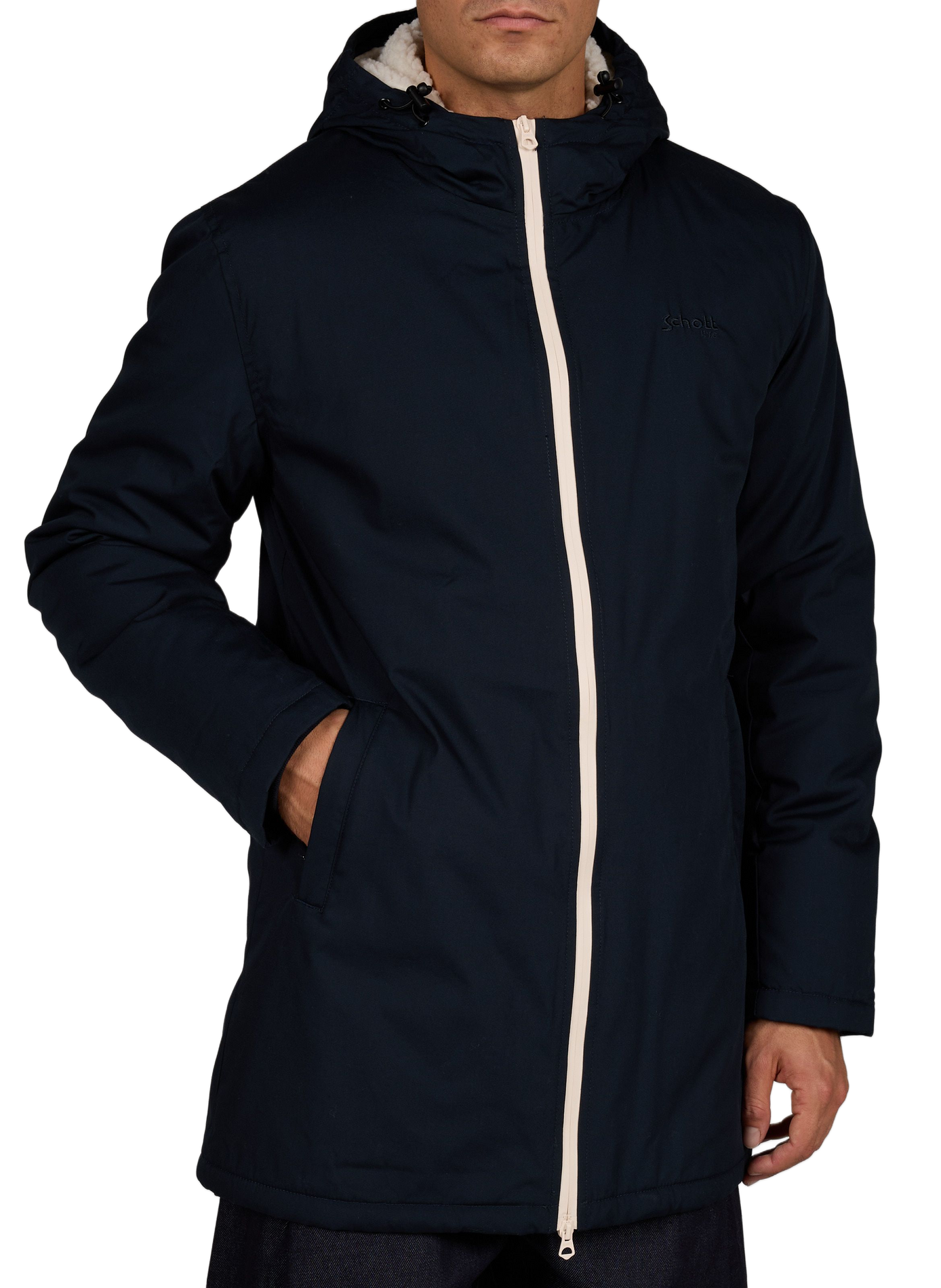 Bluster straight fit high neck parka SCHOTT Blue