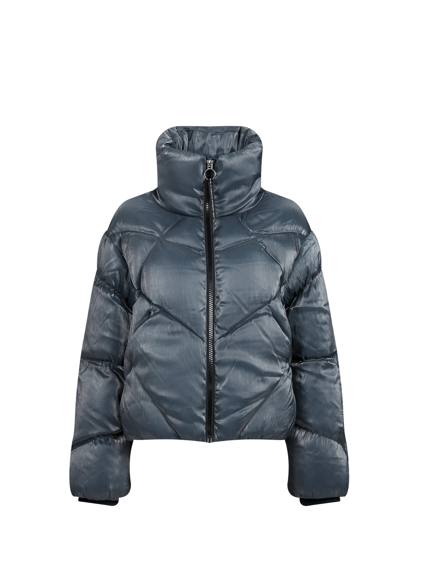 Straight puffer jacket with a high collar KRAKATAU Grey