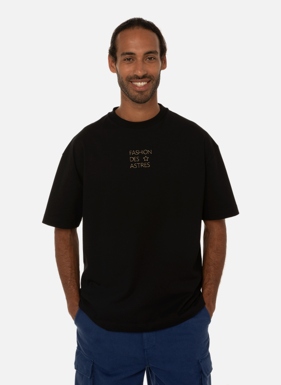 SAISON 1865 T-shirt with embroidered inscription Black