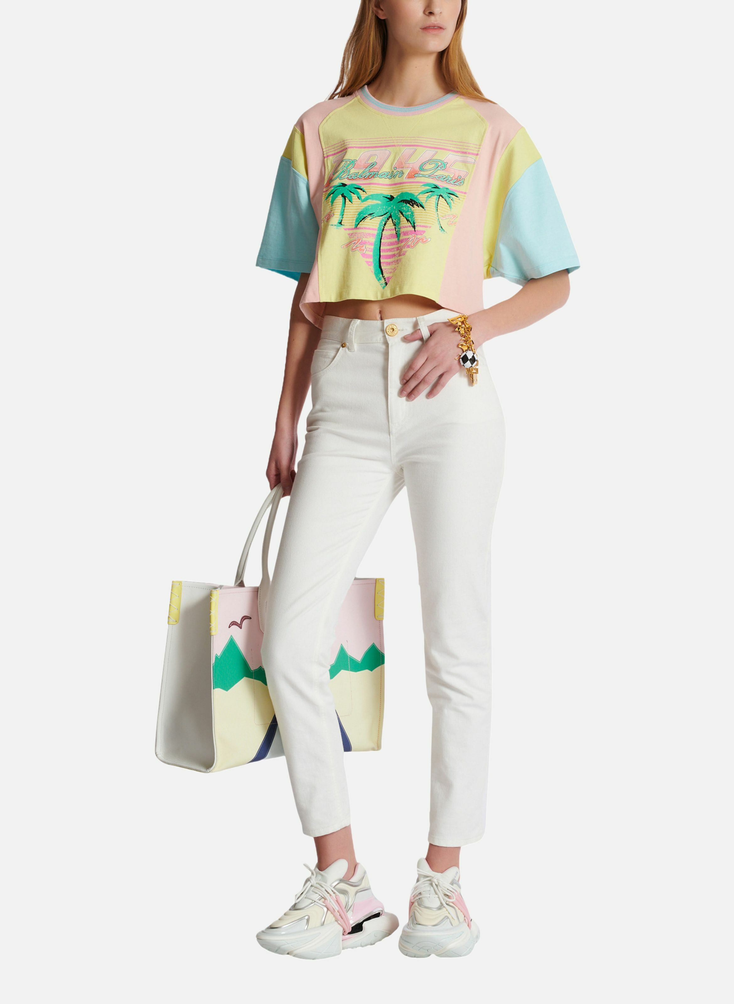 Jean coupe slim BALMAIN Blanc